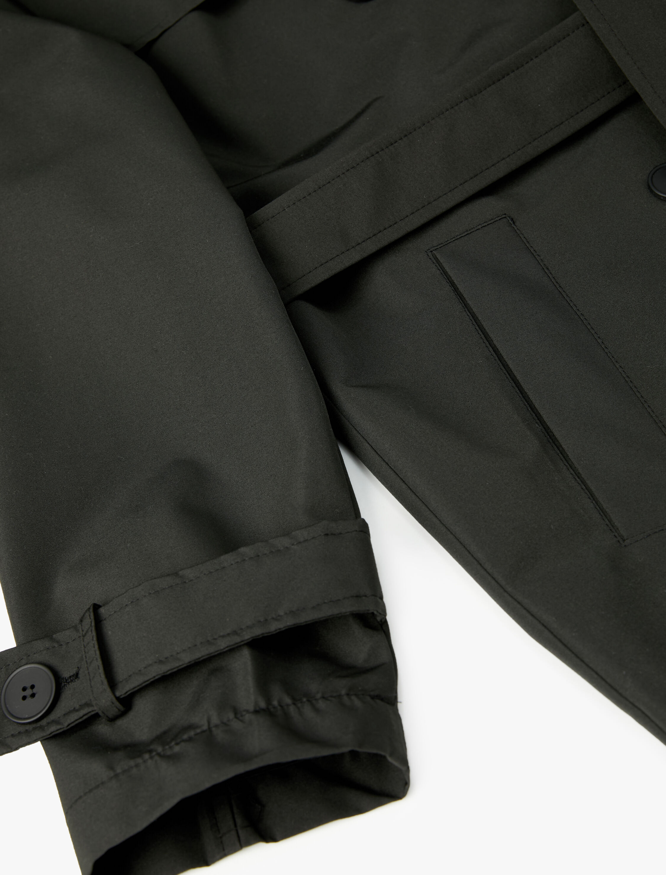   Trençkot Midi Boy Kruvaze Yaka Düğmeli Cepli Kuşaklı