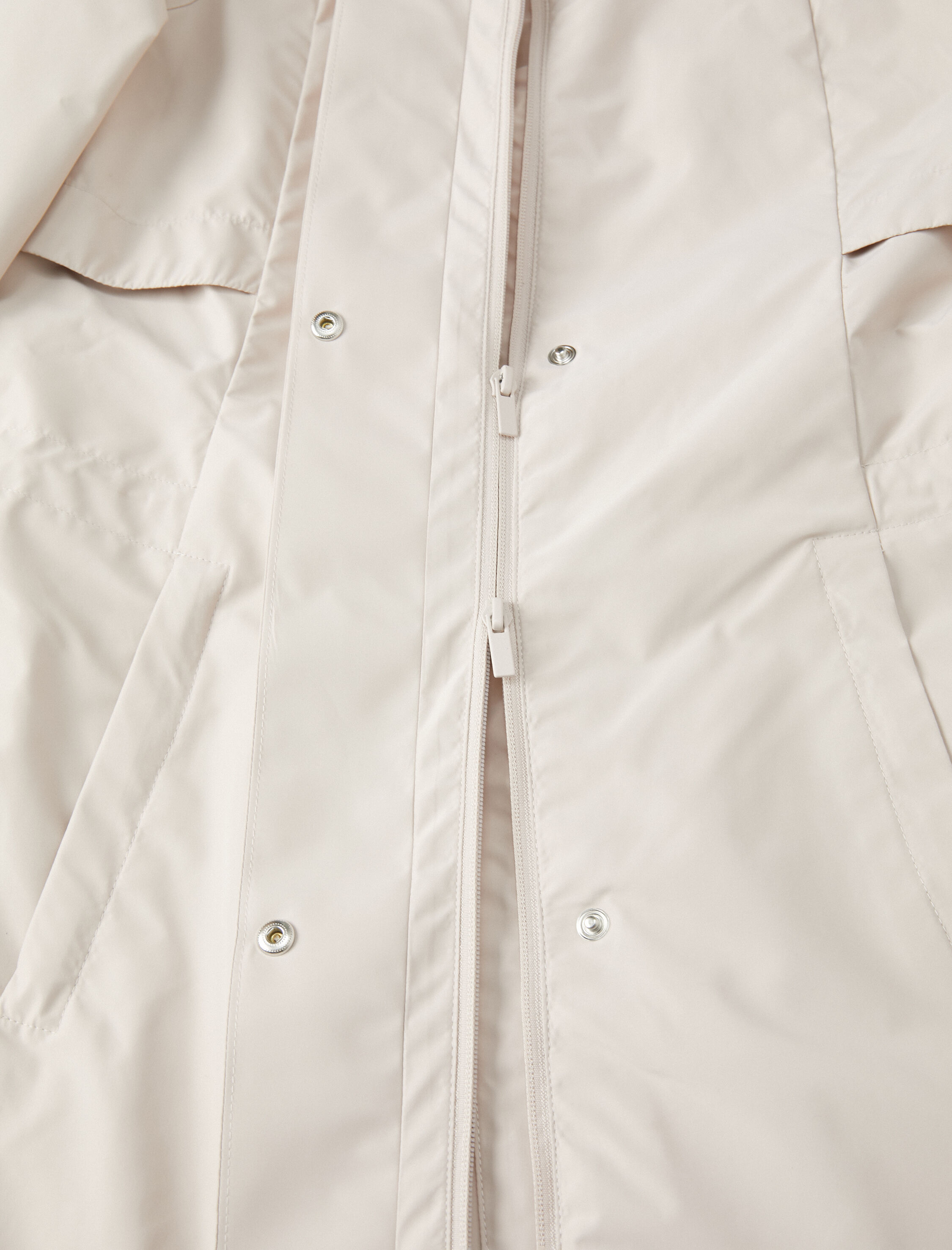   Uzun Outdoor Mont Kapüşonlu Cep Detaylı Çıtçıtlı