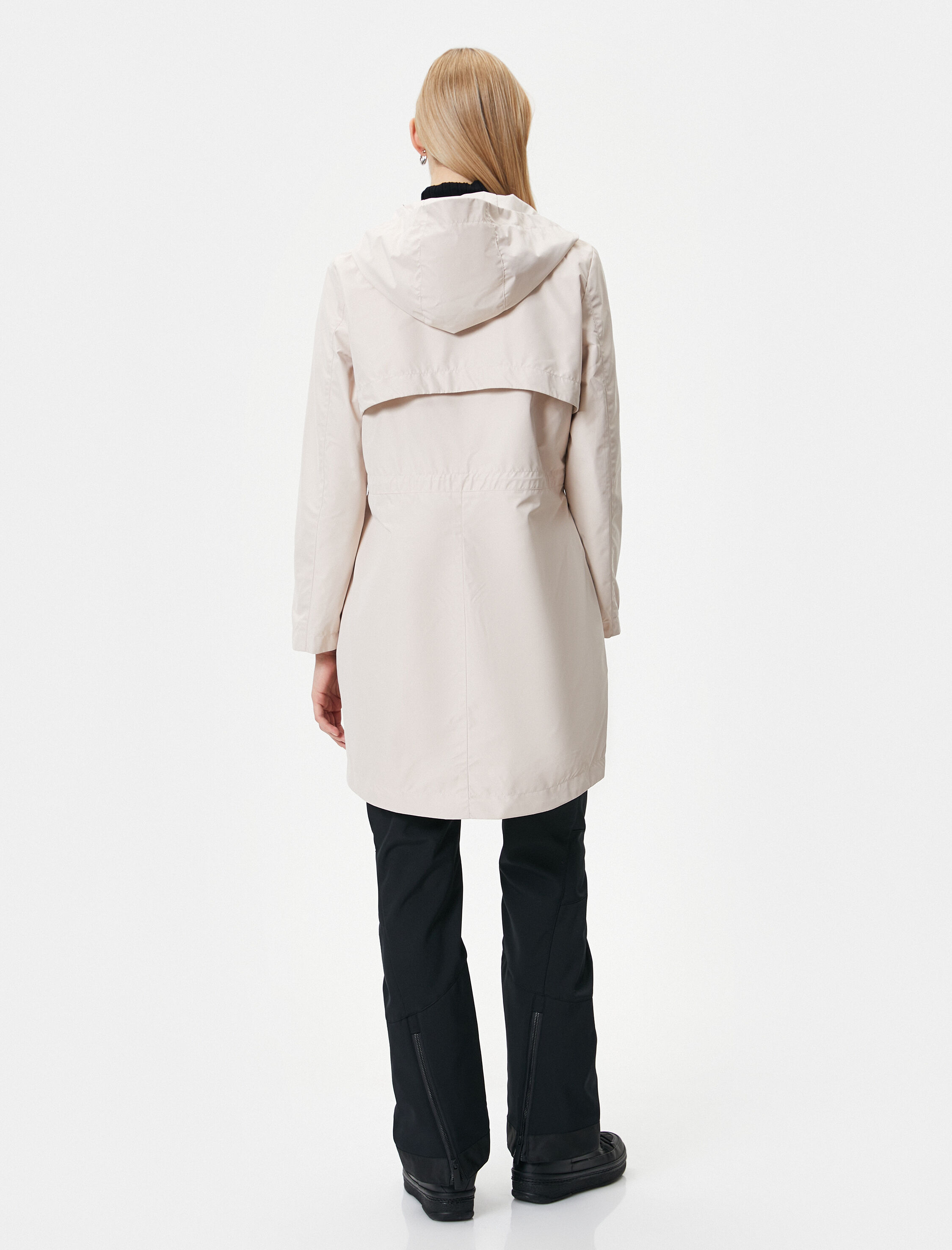   Uzun Outdoor Mont Kapüşonlu Cep Detaylı Çıtçıtlı