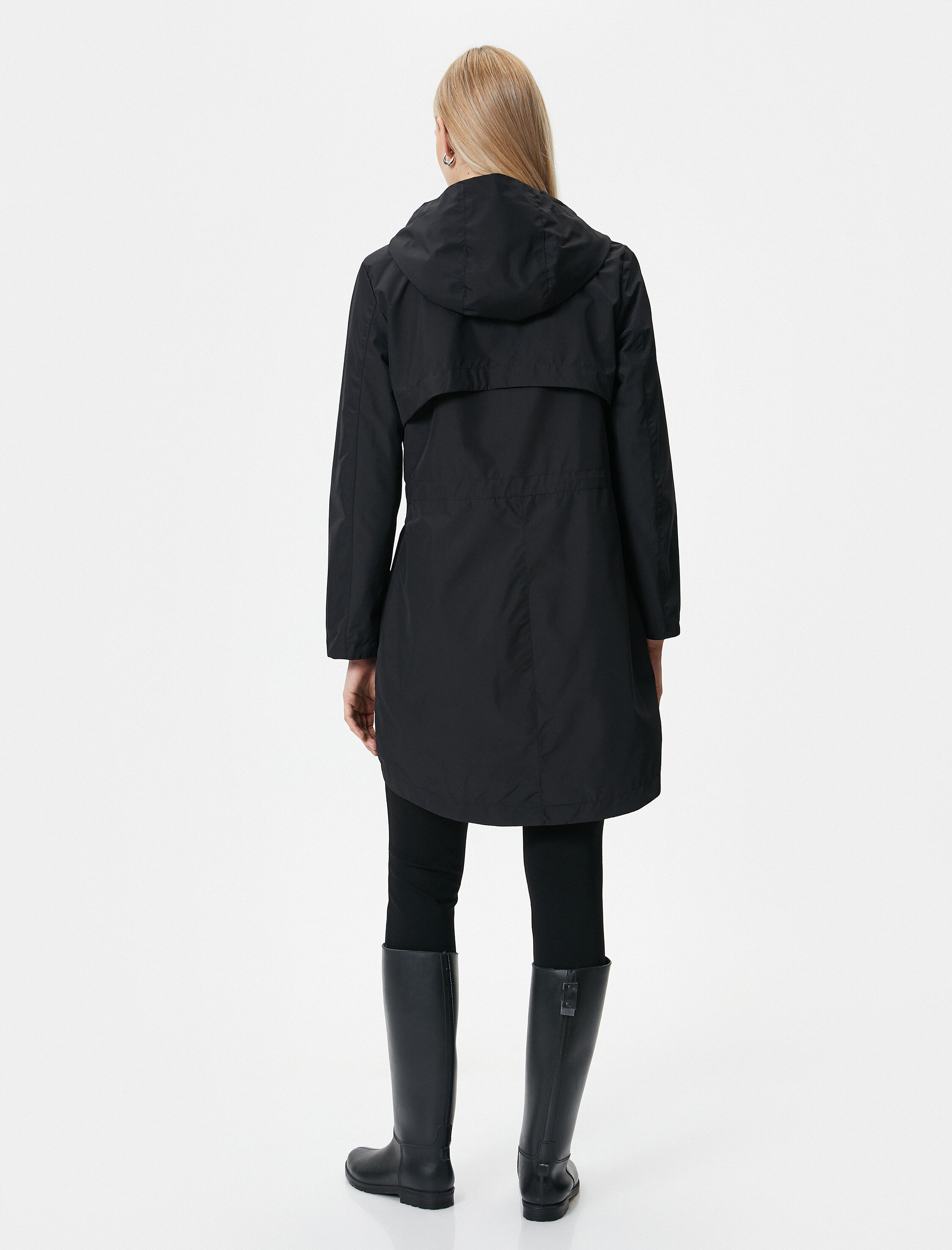 Uzun Outdoor Mont Kapüşonlu Cep Detaylı Çıtçıtlı