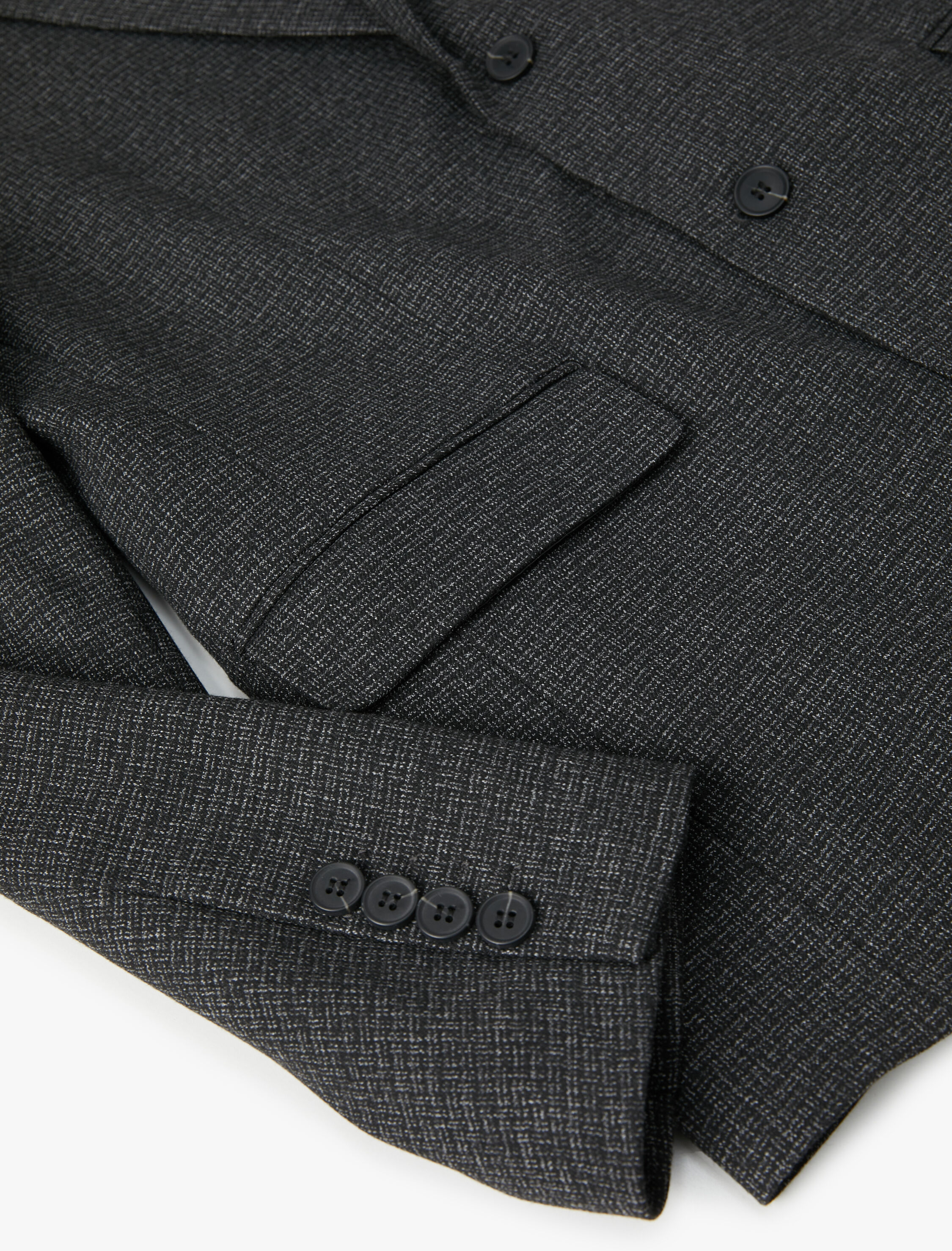   Blazer Ceket Slim Fit Düğmeli Çift Cep Detaylı Mono Yaka