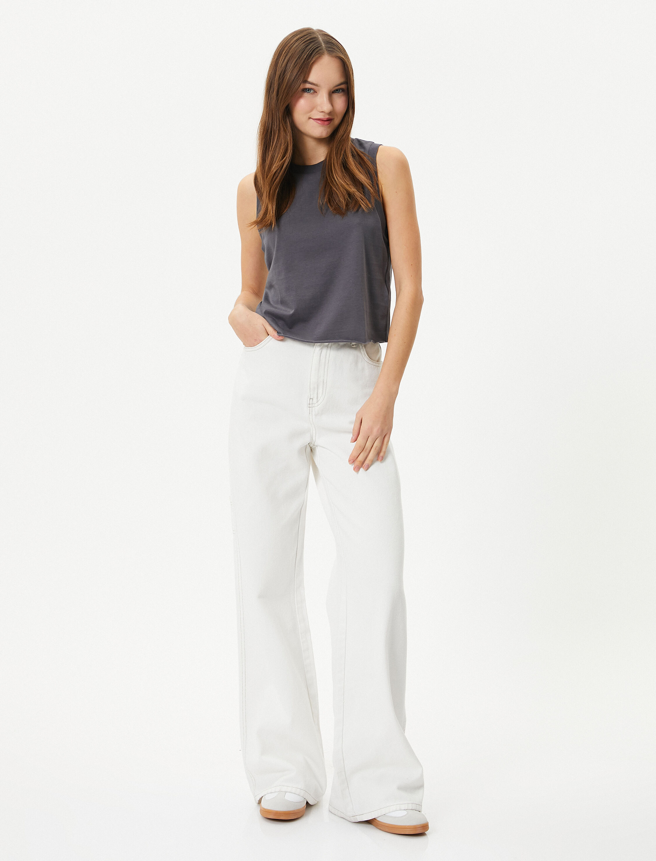   Kolsuz Tişört Bisiklet Yaka Pamuklu