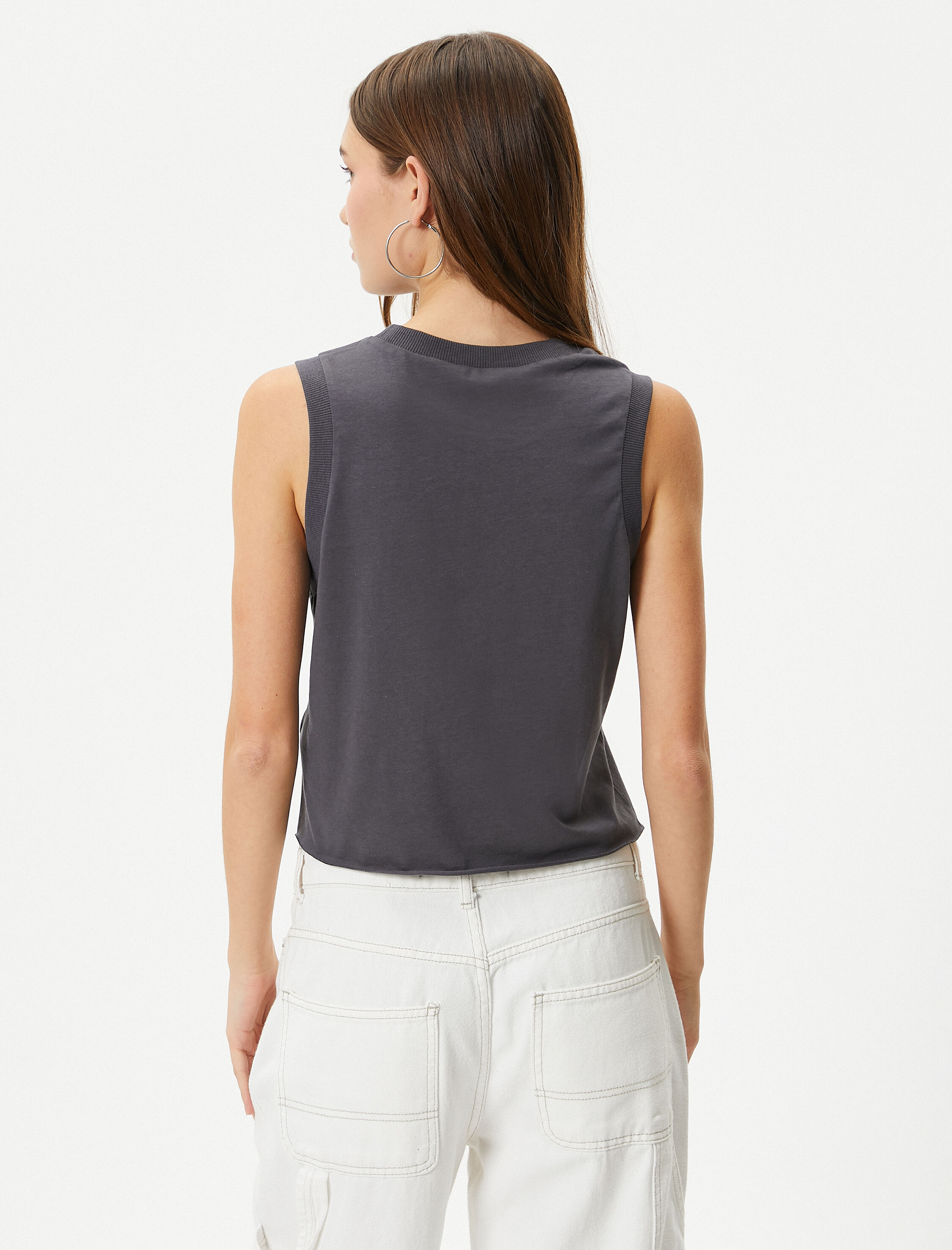   Kolsuz Tişört Bisiklet Yaka Pamuklu