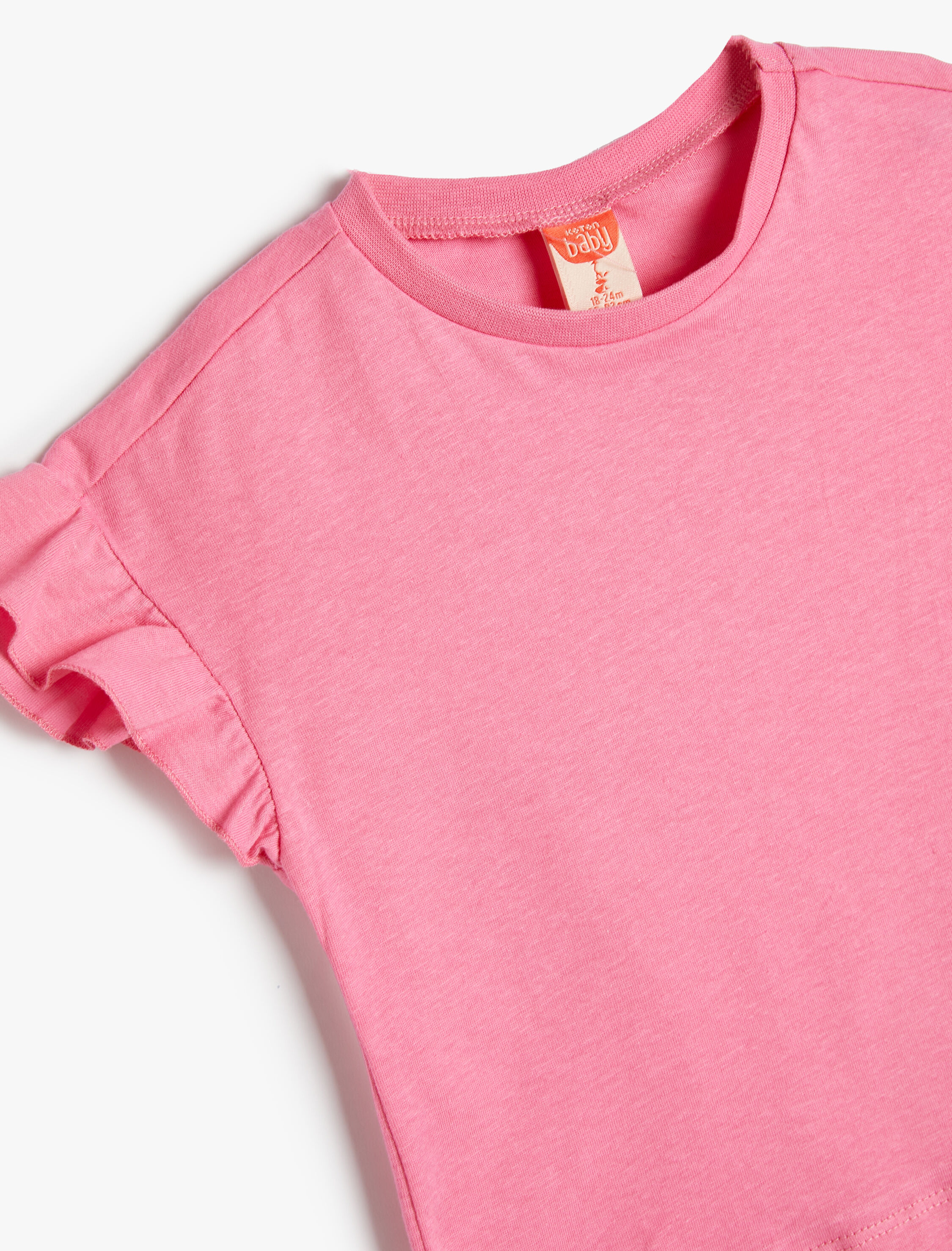  Kız Bebek Basic Fırfırlı Tişört Kolsuz Pamuklu