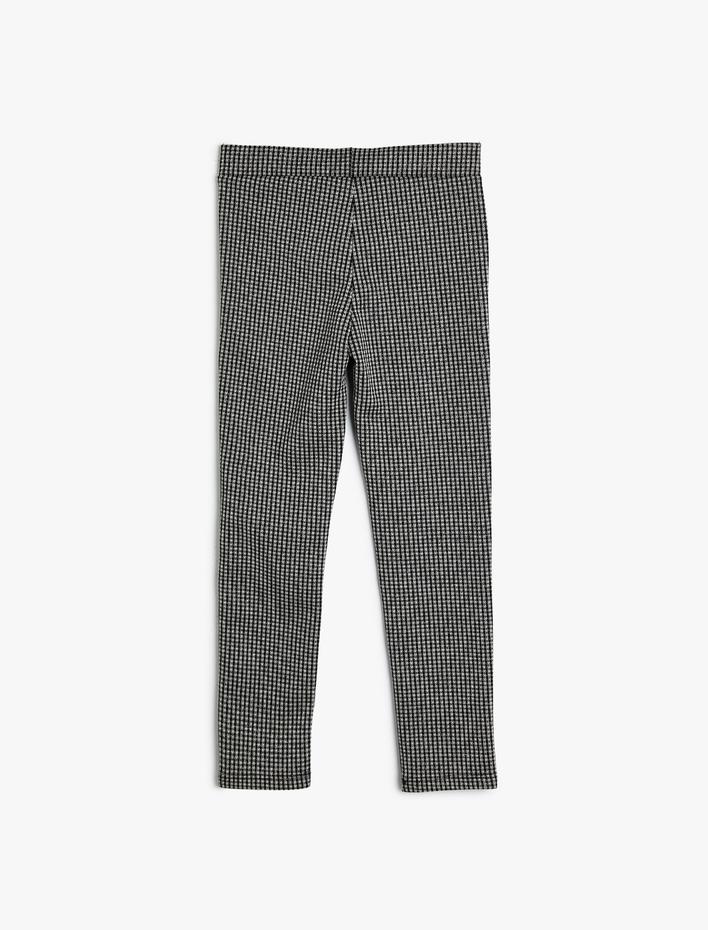 Kız Çocuk Basic Tayt Beli Lastikli Fermuar Detaylı