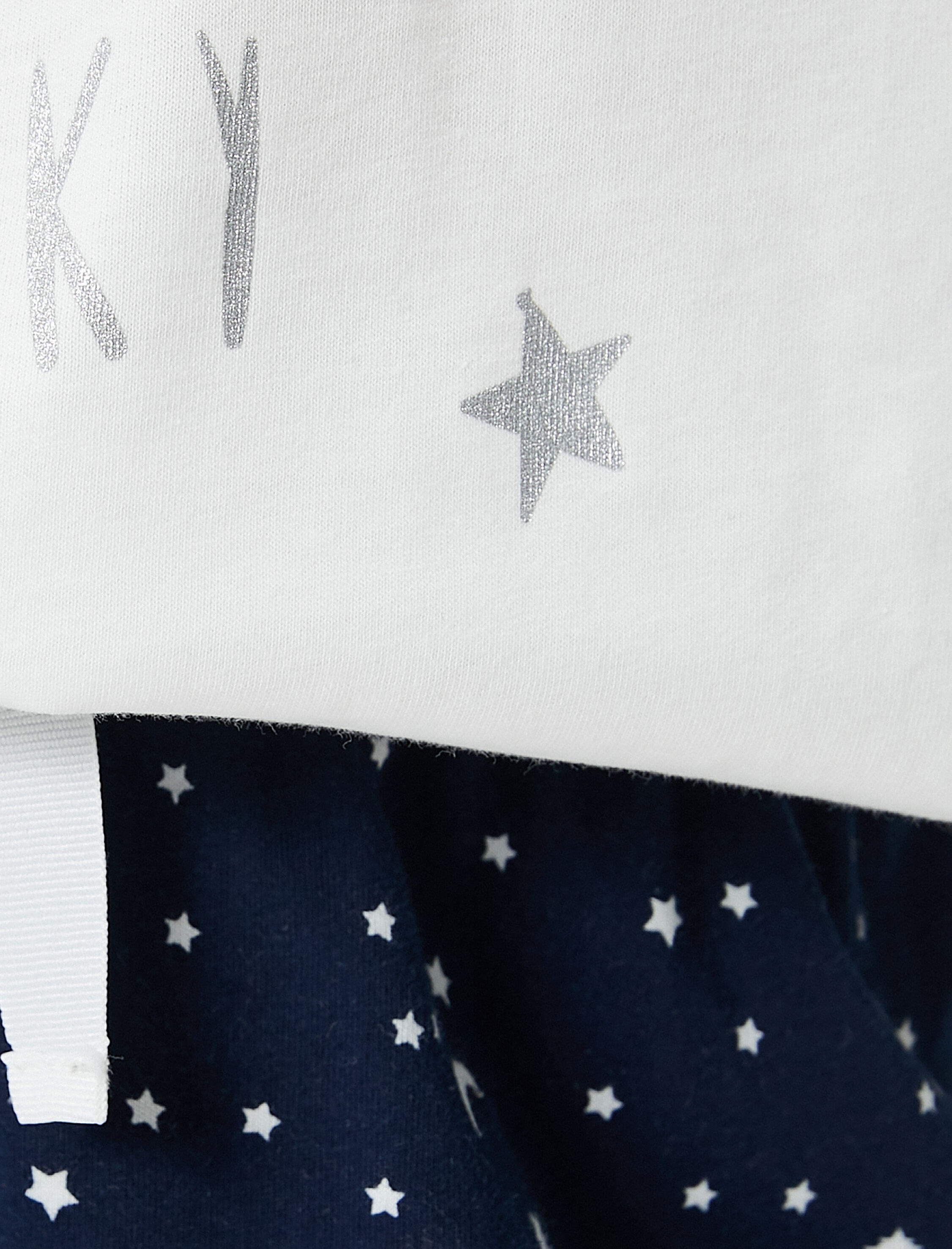   Kısa Kollu Pijama Takımı Baskılı Pamuklu