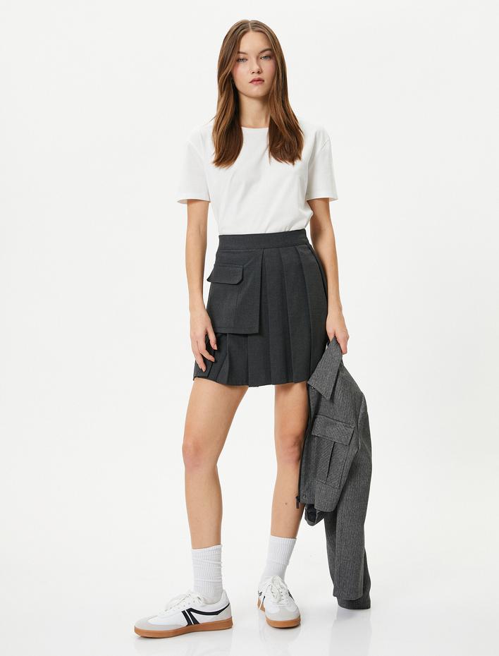  Basic Bisiklet Yaka Tişört Kısa Kollu Pamuklu