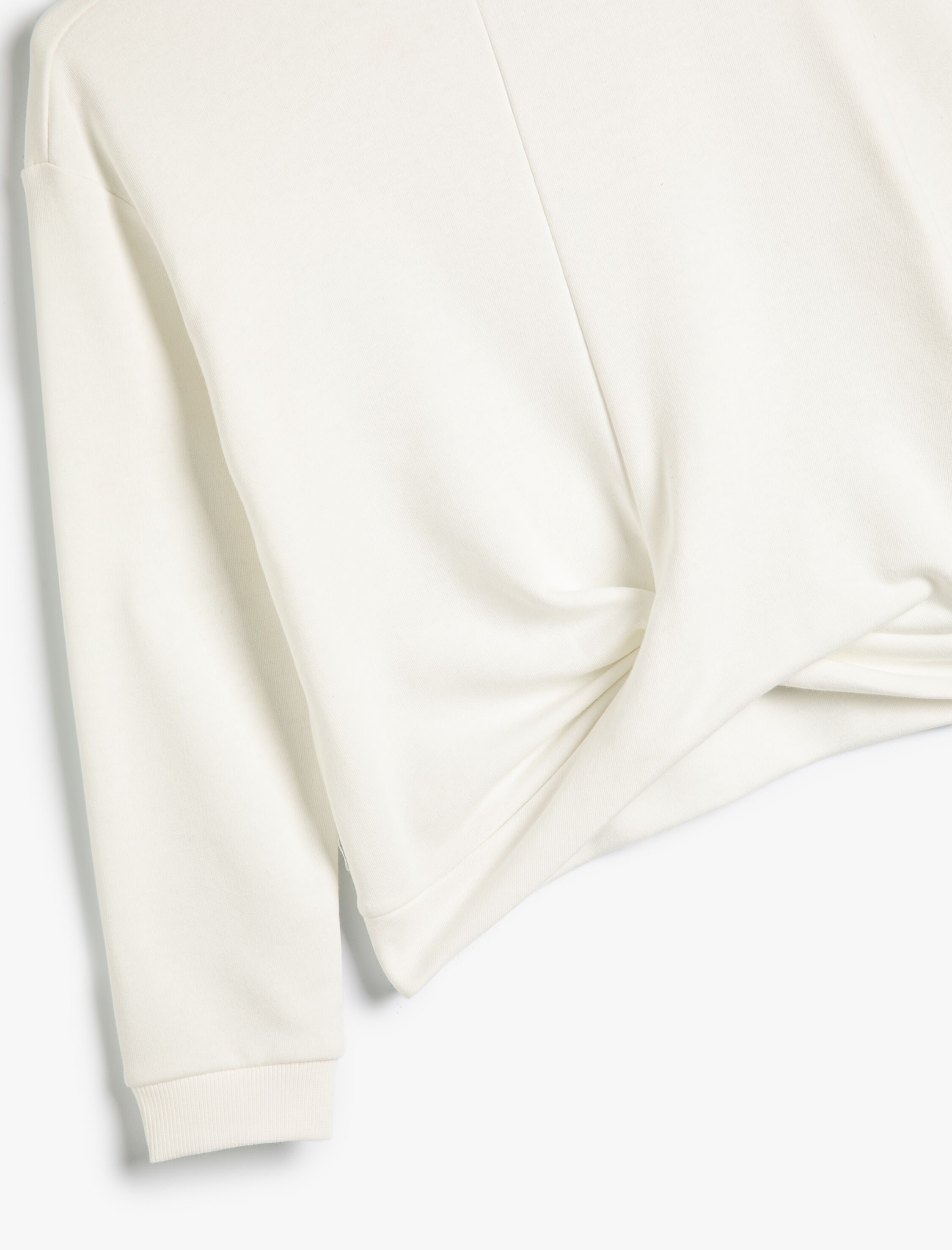  Kız Çocuk Basic Sweatshirt Uzun Kollu Bisiklet Yaka Düğüm Detaylı