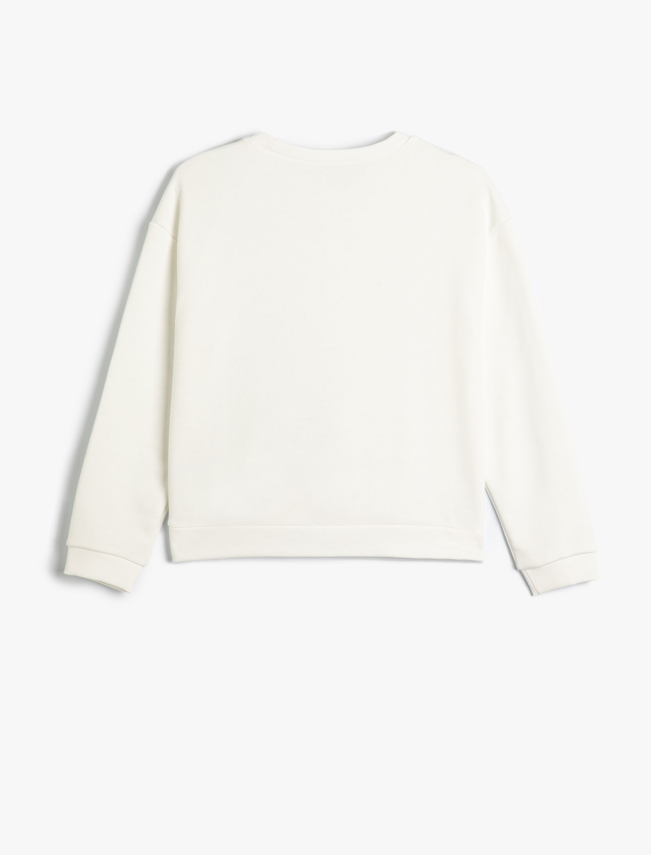  Kız Çocuk Basic Sweatshirt Uzun Kollu Bisiklet Yaka Düğüm Detaylı