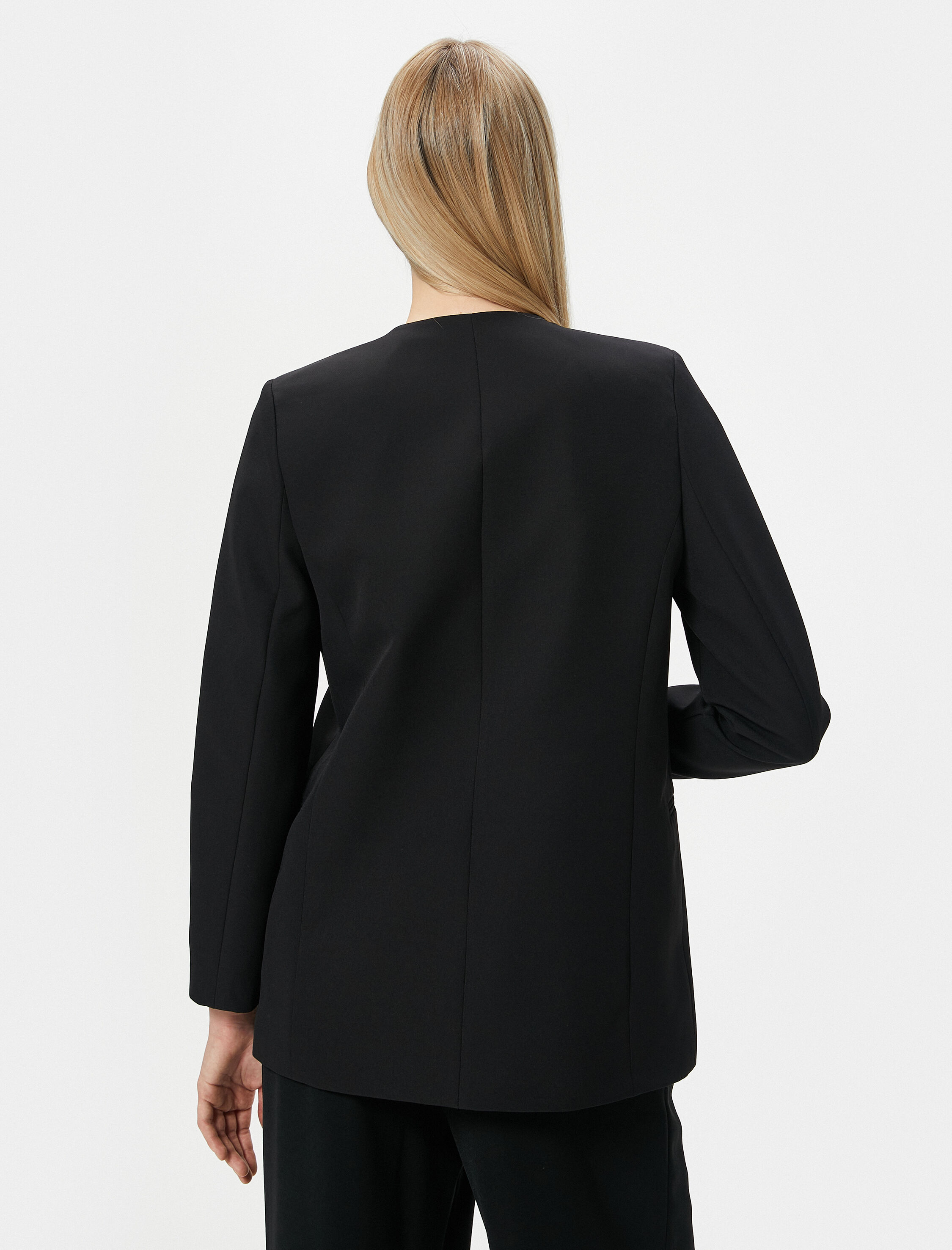   Blazer Ceket Tek Düğmeli Fleto Cepli Zincirli