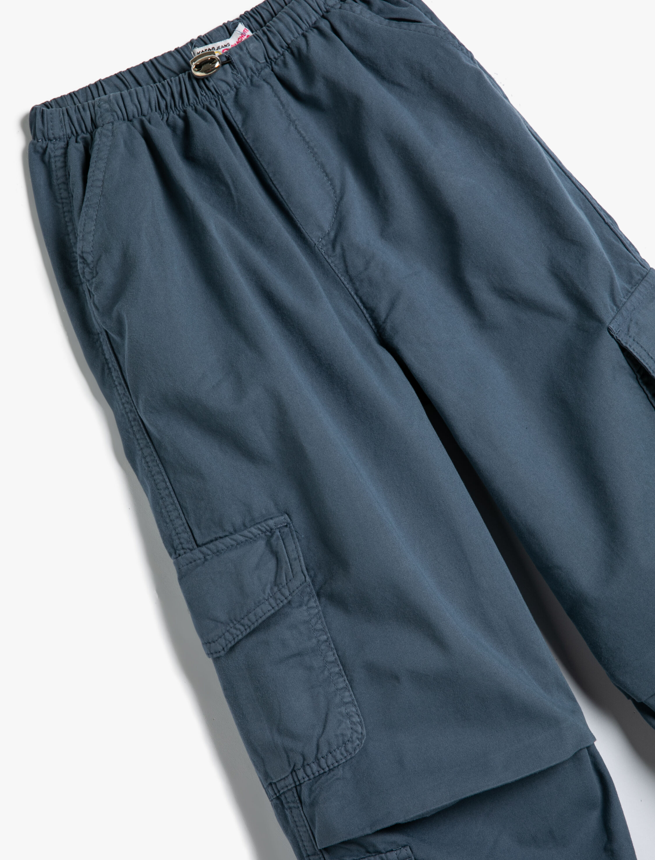 Kız Çocuk Paraşüt Jogger Kot Pantolon Pamuklu Beli Lastikli Cepli - Parachute Jean