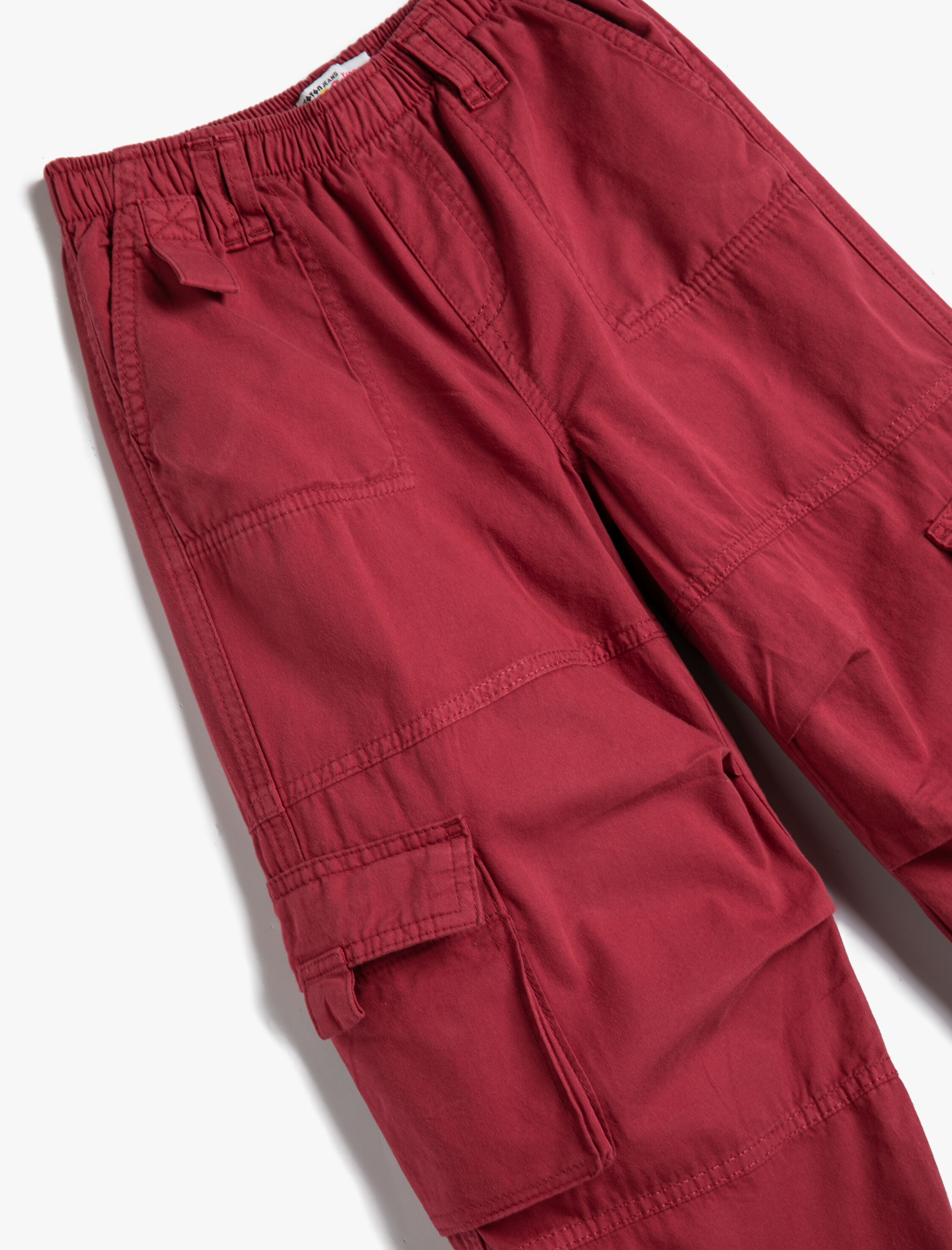  Kız Çocuk Paraşüt Jogger Kot Pantolon Pamuklu Beli Lastikli Cepli - Parachute Jean