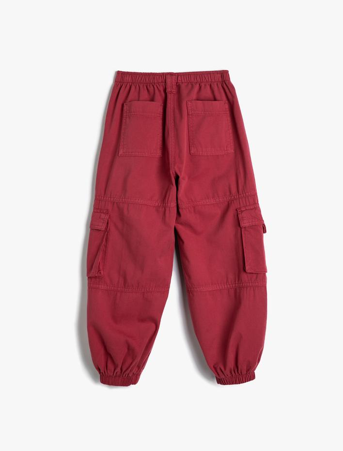 Kız Çocuk Paraşüt Jogger Kot Pantolon Pamuklu Beli Lastikli Cepli - Parachute Jean