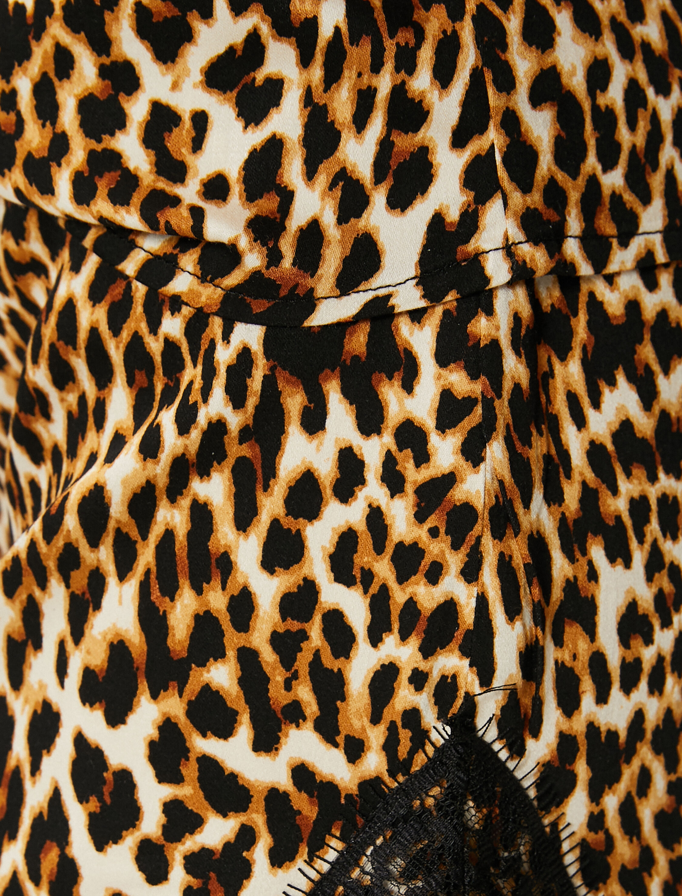   Pijama Altı Leopar Desenli Dantelli