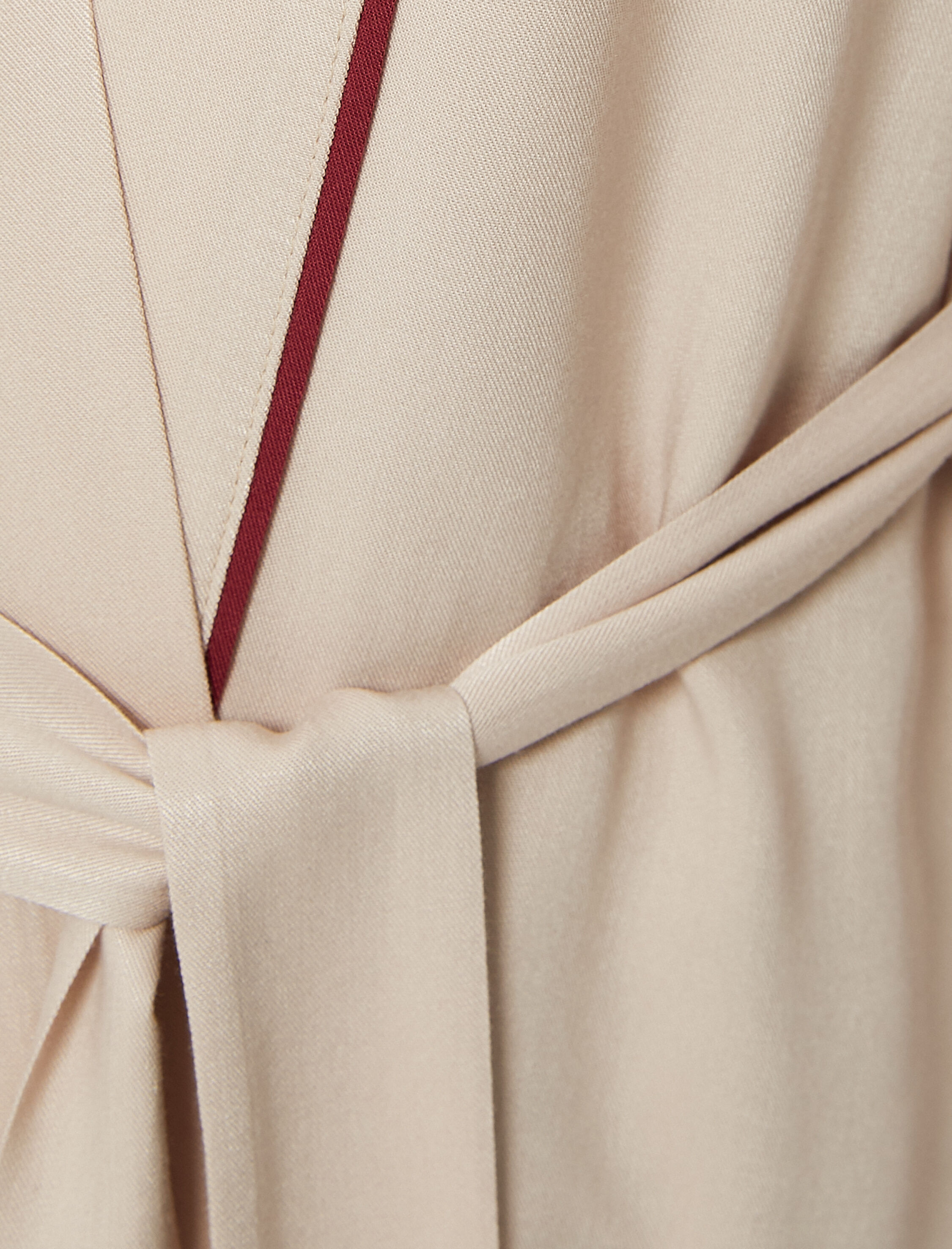   Oversize Kimono Beli Kuşaklı Şeritli Viskon