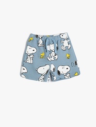 Snoopy Şort Lisanslı Beli Lastikli Pamuklu