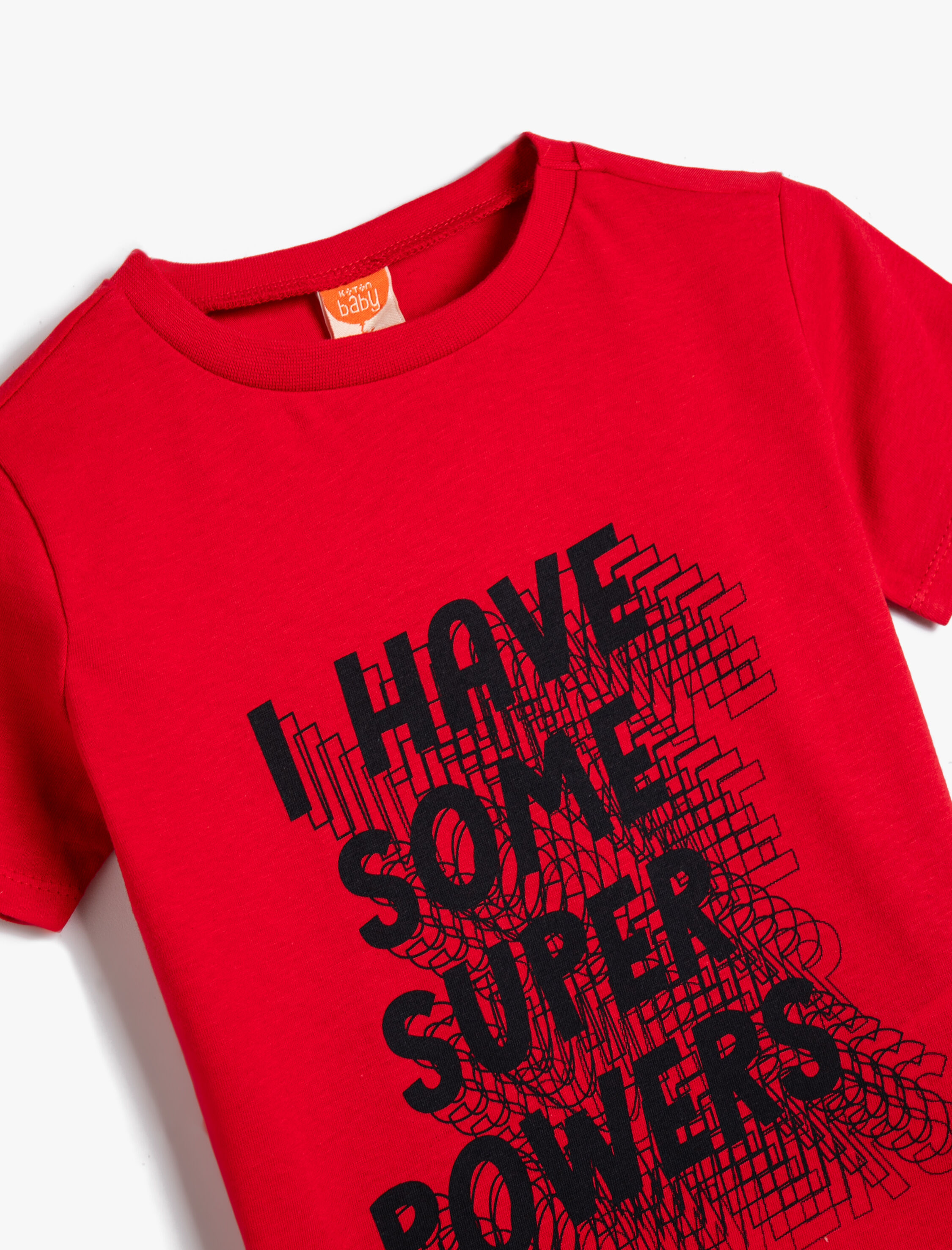  Erkek Bebek Tişört Kısa Kollu Bisiklet Yaka Baskılı Pamuklu