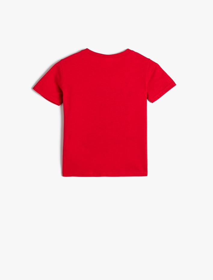 Erkek Bebek Tişört Kısa Kollu Bisiklet Yaka Baskılı Pamuklu