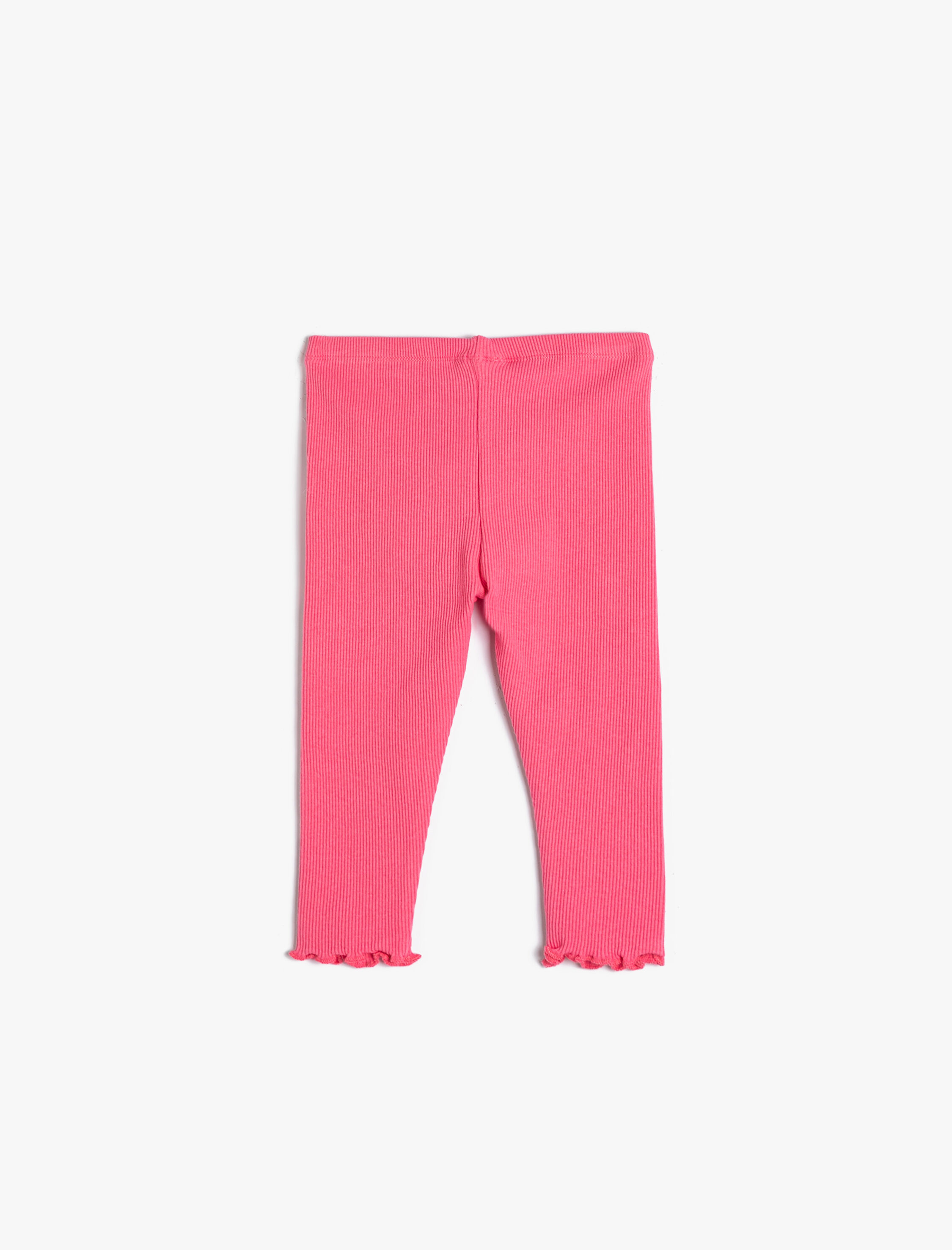  Kız Bebek Basic Tayt Fitilli Beli Lastikli Pamuklu Düğme Detaylı