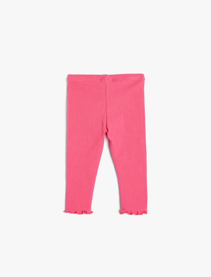 Kız Bebek Basic Tayt Fitilli Beli Lastikli Pamuklu Düğme Detaylı