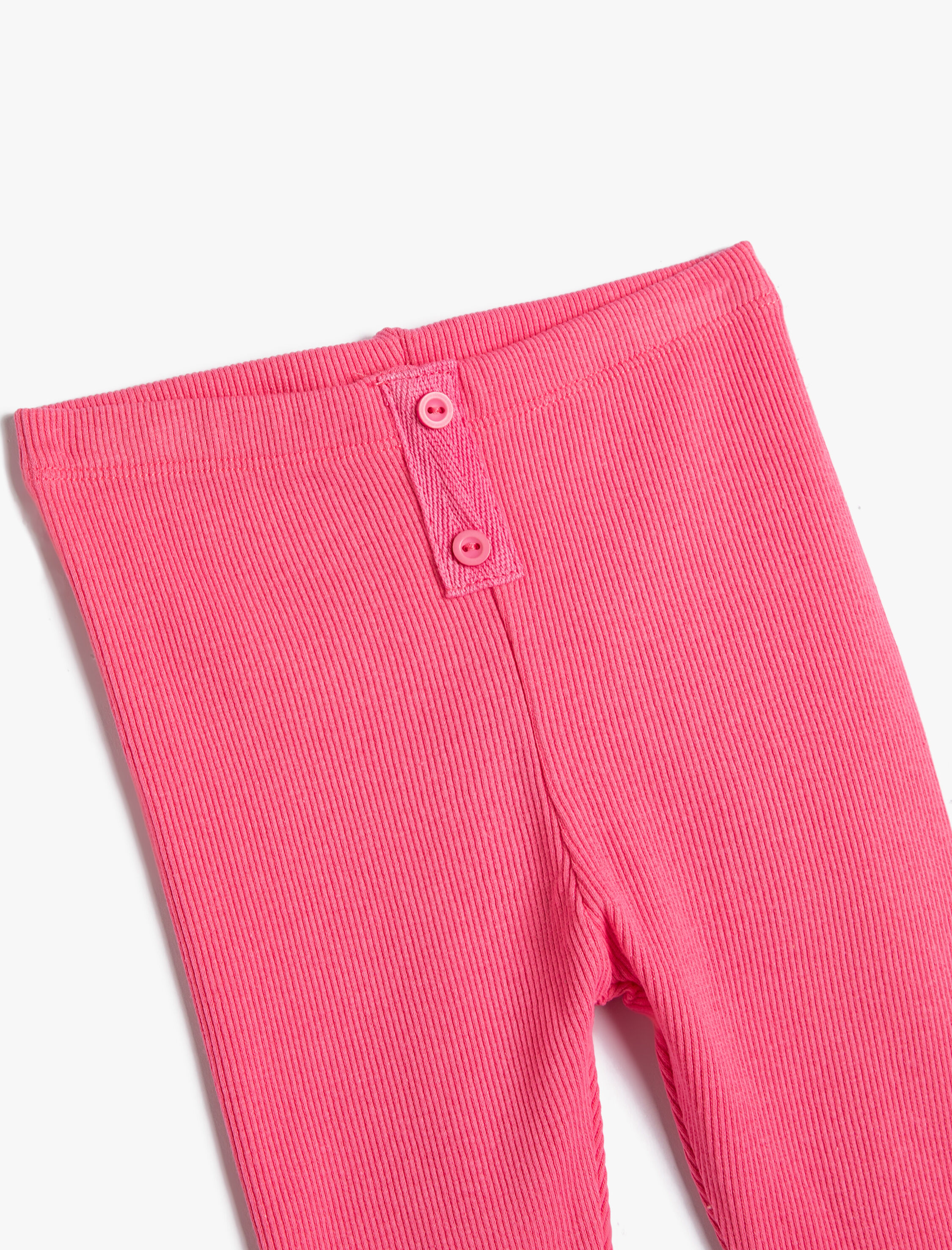  Kız Bebek Basic Tayt Fitilli Beli Lastikli Pamuklu Düğme Detaylı