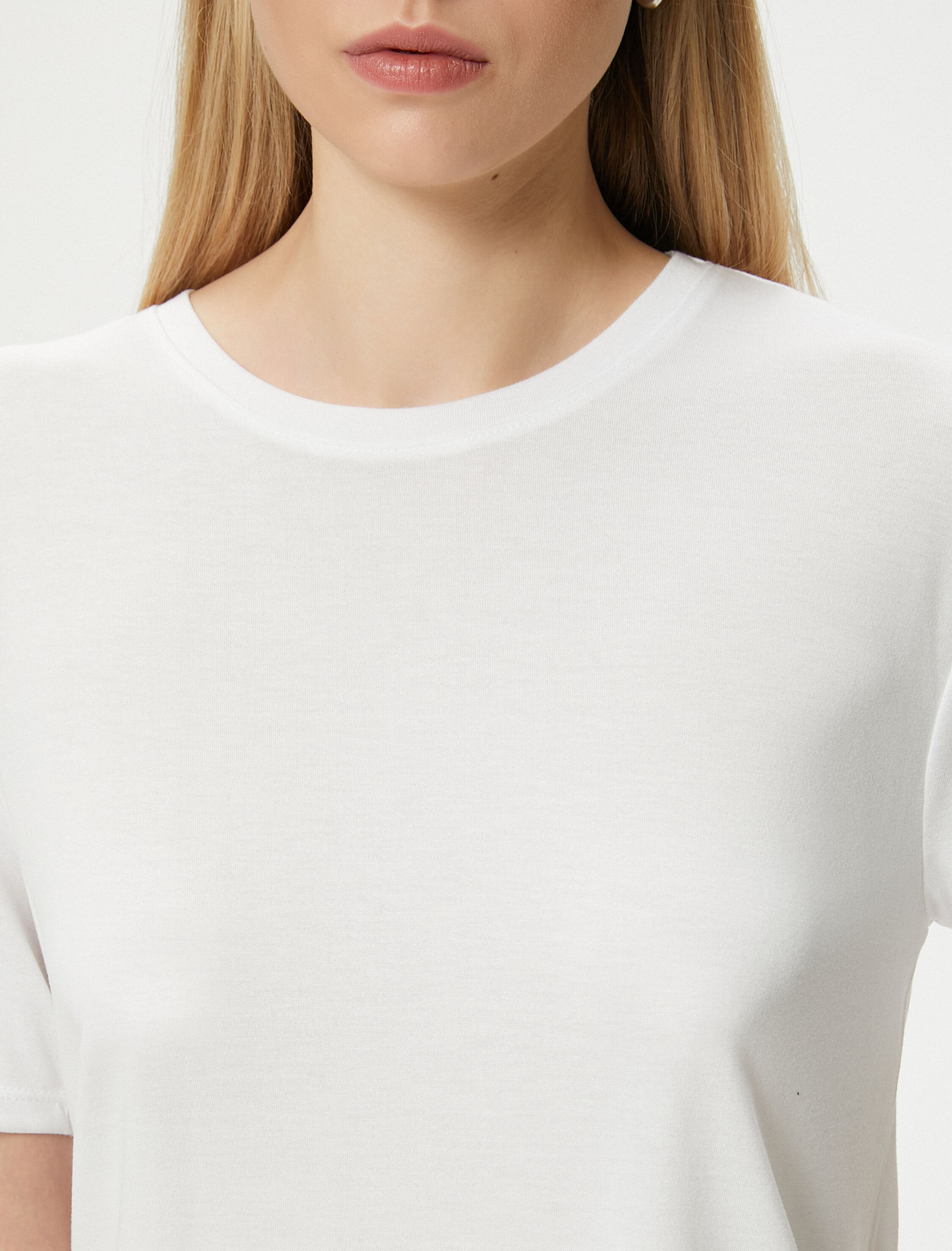 Basic Tişört Kısa Kollu Bisiklet Yaka Pamuklu