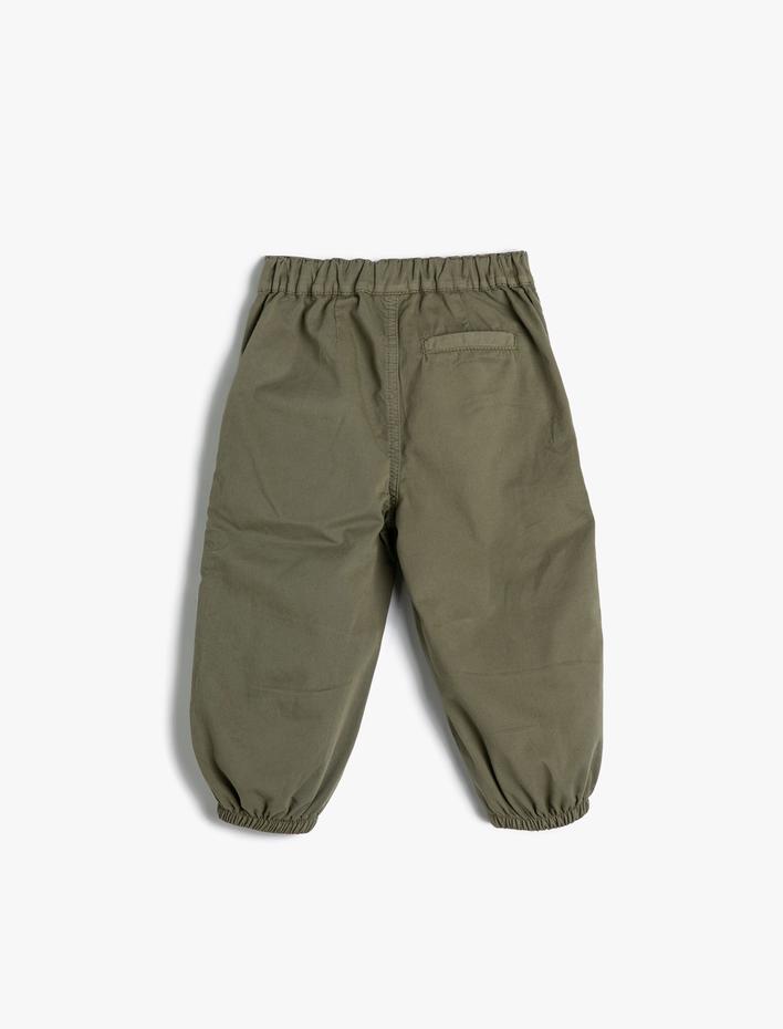 Erkek Bebek Paraşüt Kot Pantolon Pamuklu Beli Lastikli Cepli - Parachute Jean