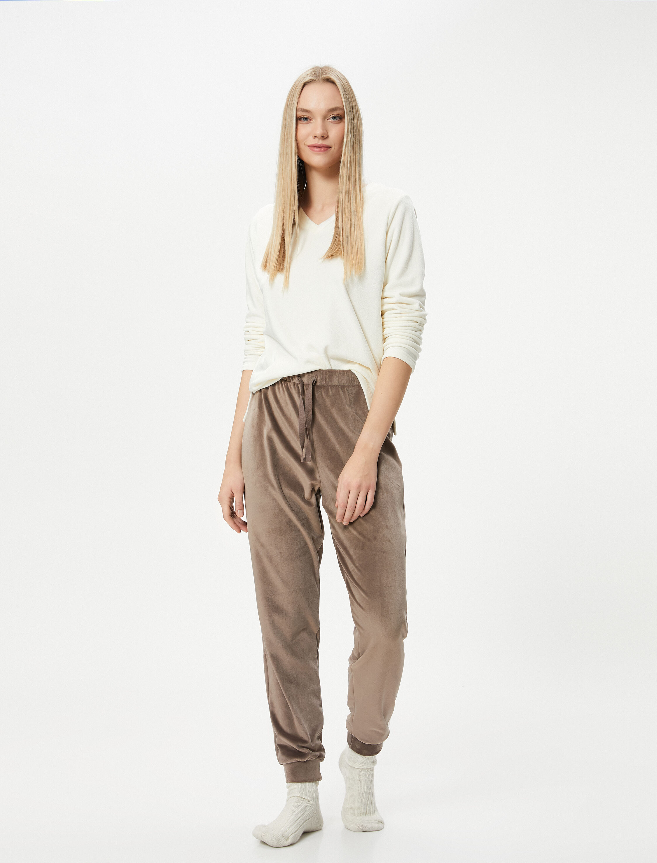   Polar Pijama Altı Jogger Yumuşak Dokulu