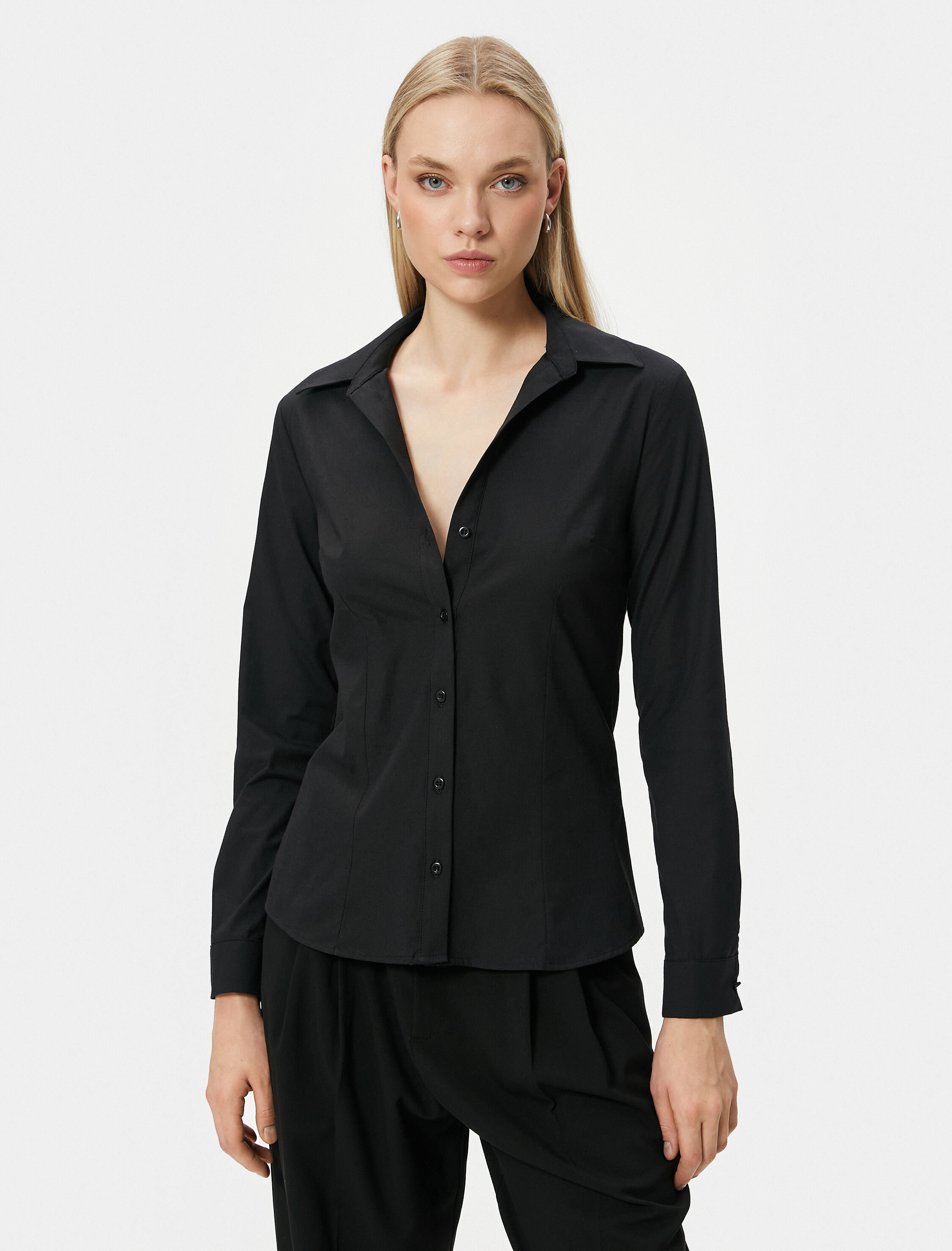   Slim Fit Gömlek Uzun Kollu Düğmeli