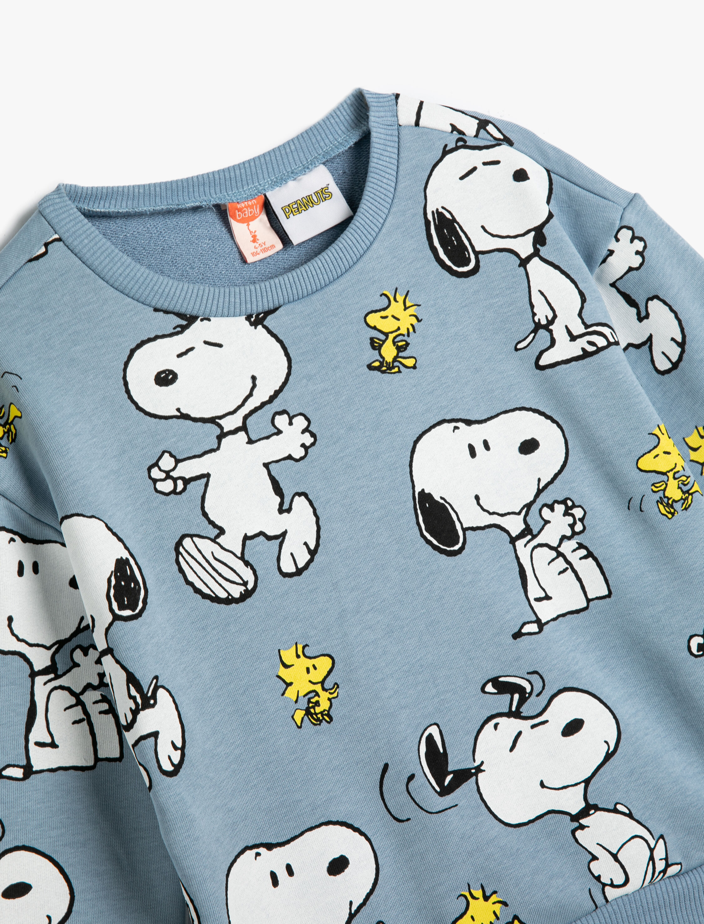  Erkek Bebek Snoopy Sweatshirt Lisanslı Uzun Kollu Bisiklet Yaka Şardonlu