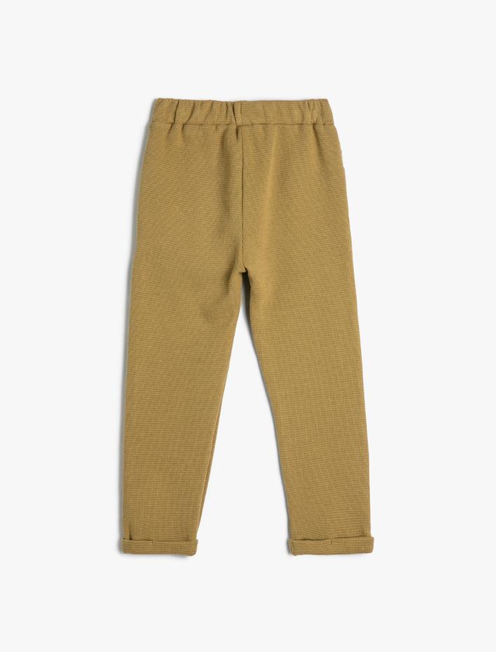 Erkek Bebek Eşofman Altı Cepli Dokulu Beli Bağlamalı Pamuklu