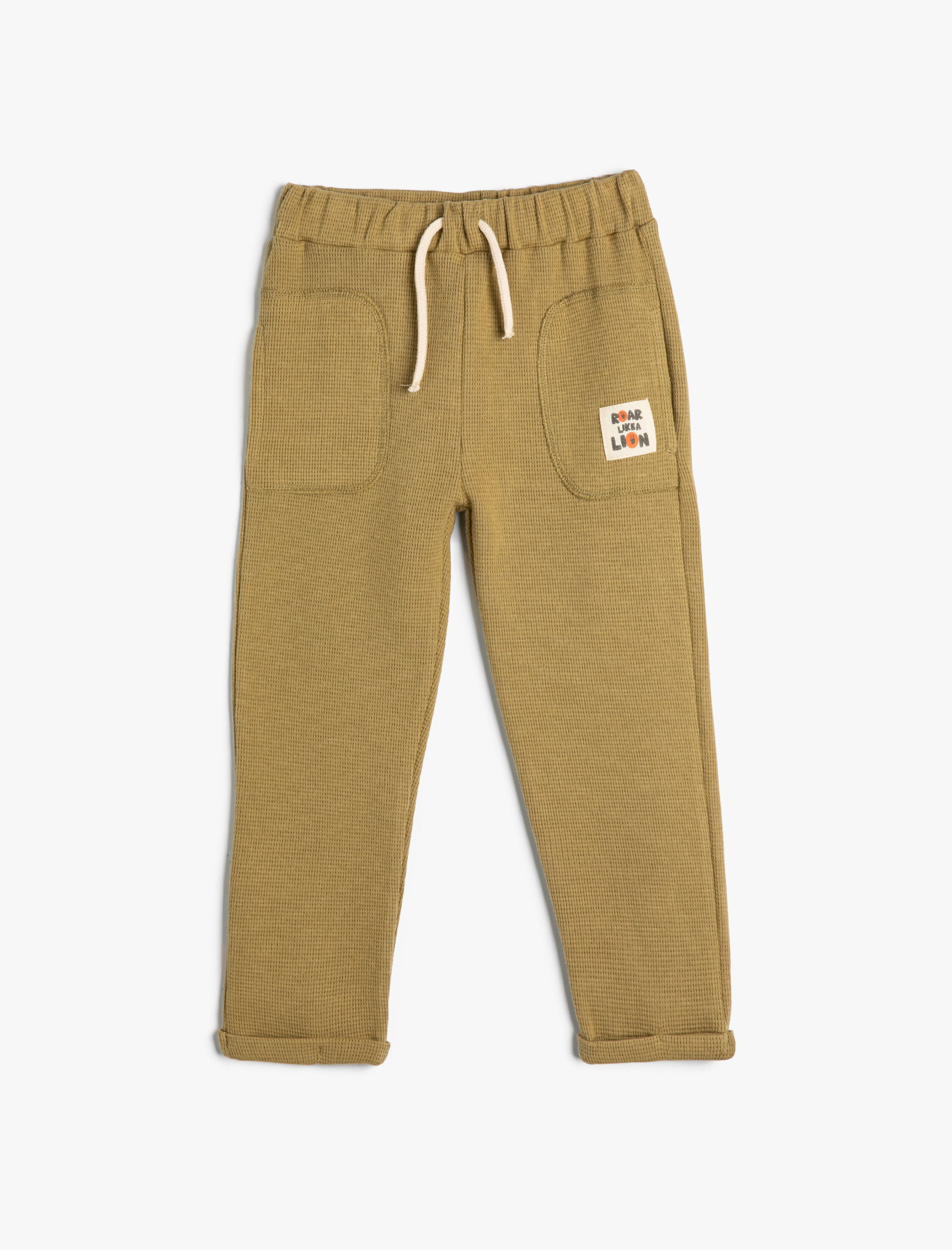  Erkek Bebek Eşofman Altı Cepli Dokulu Beli Bağlamalı Pamuklu