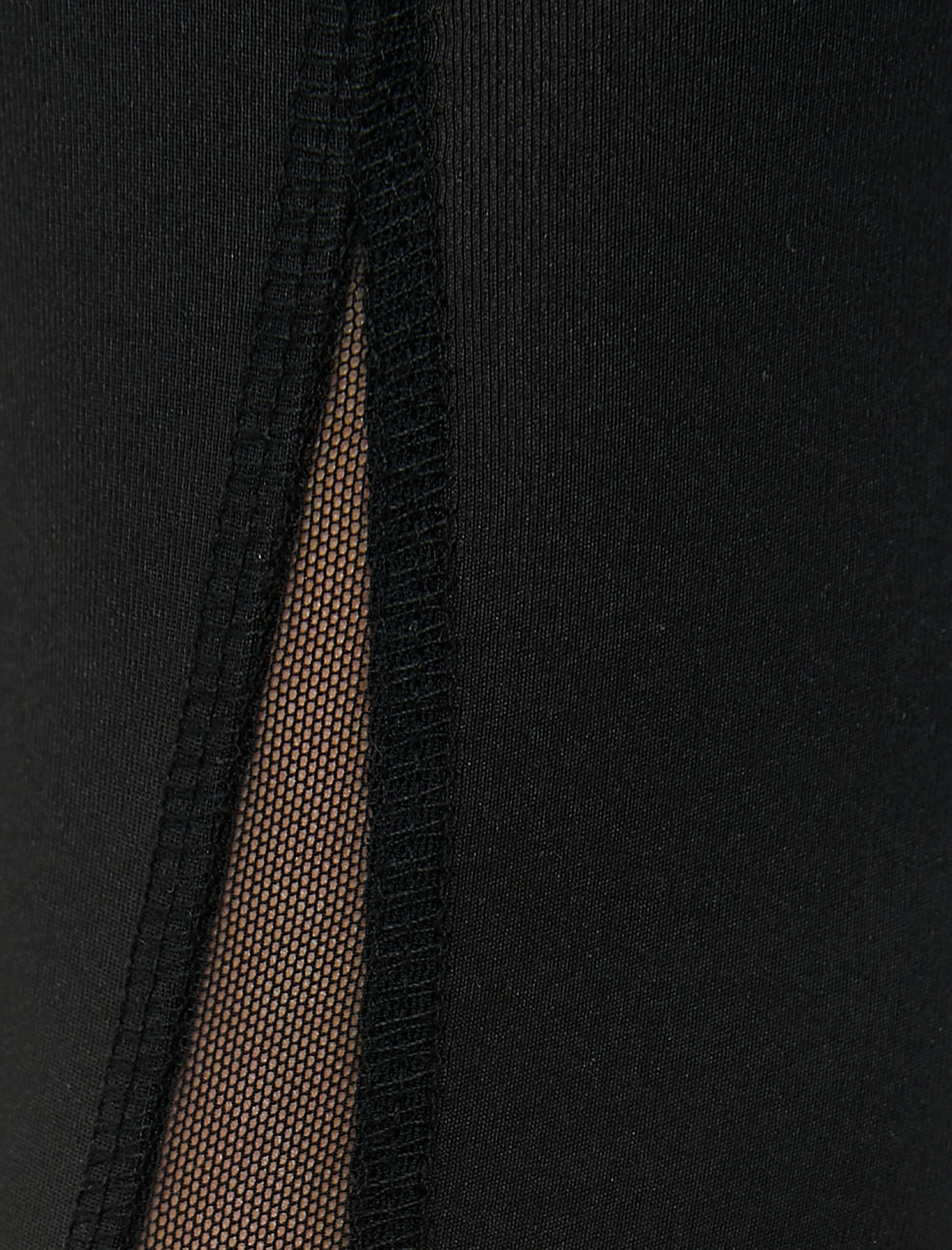   Tül Detaylı Spor Tayt Yüksek Bel Aplike Cepli Dar Kalıp