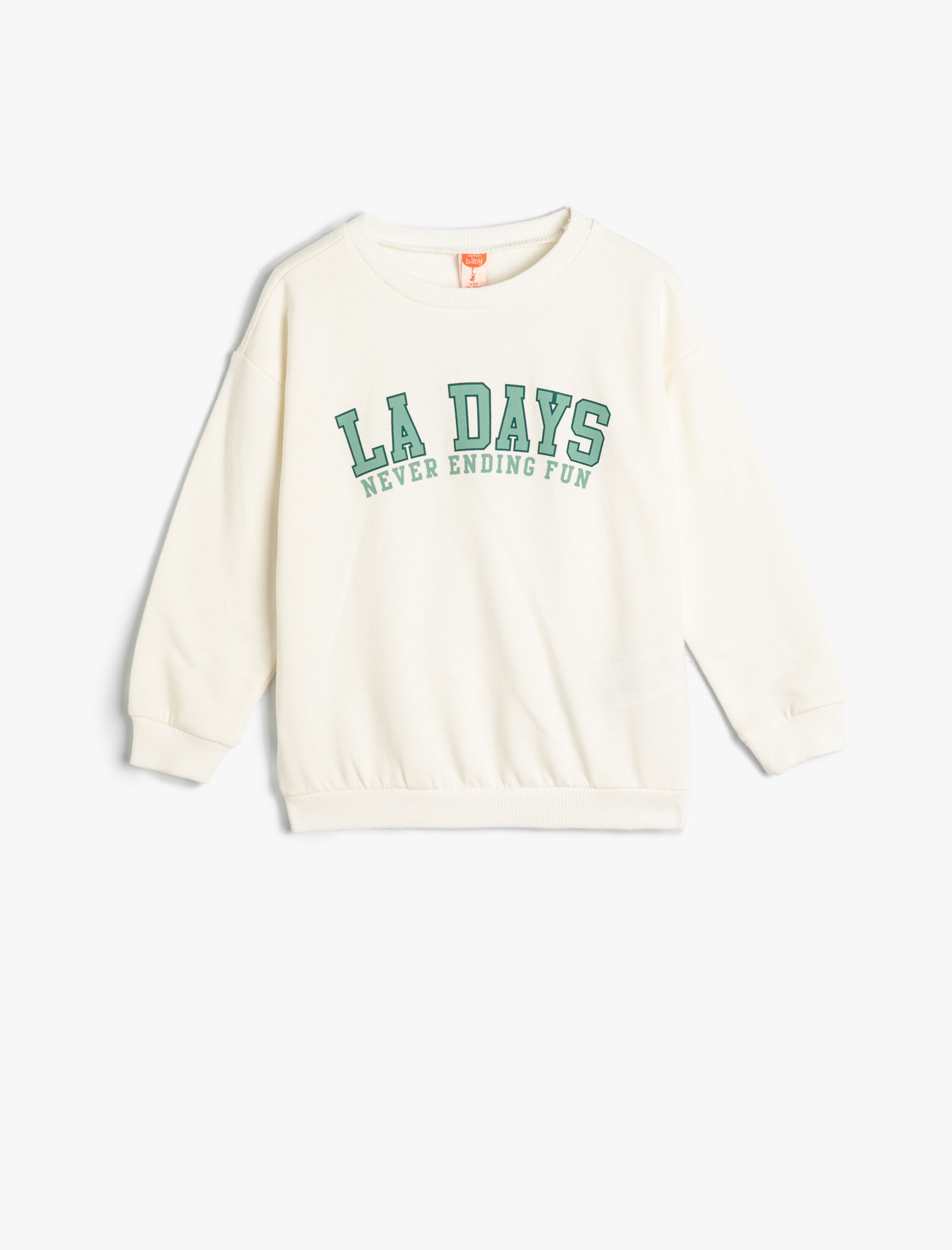 Koton Erkek Bebek Sweatshirt Uzun Kollu Bisiklet Yaka Şehir Temalı Şardonlu Pamuklu