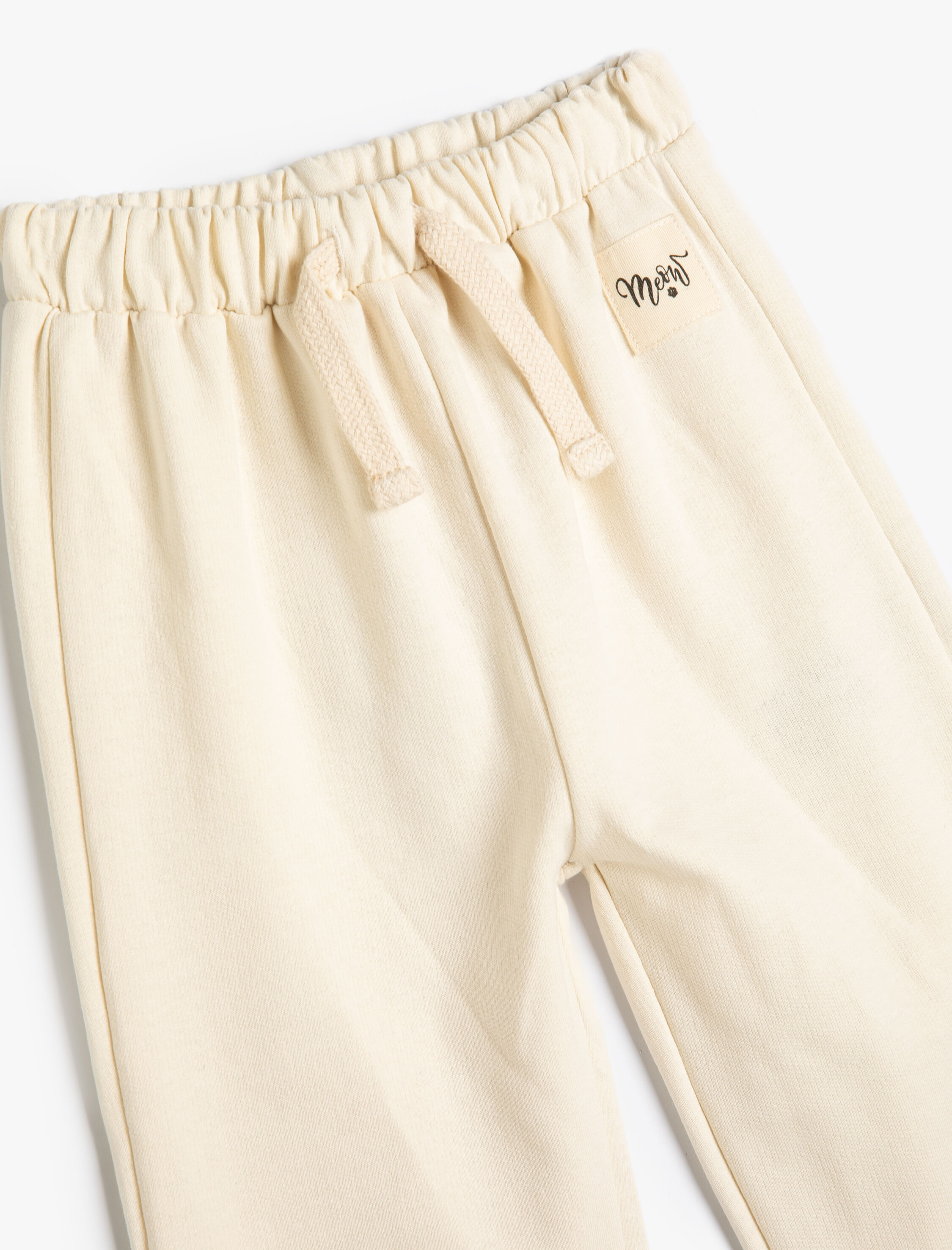  Kız Bebek Basic Jogger Eşofman Altı Aplike Detaylı Beli Bağlamalı Pamuklu