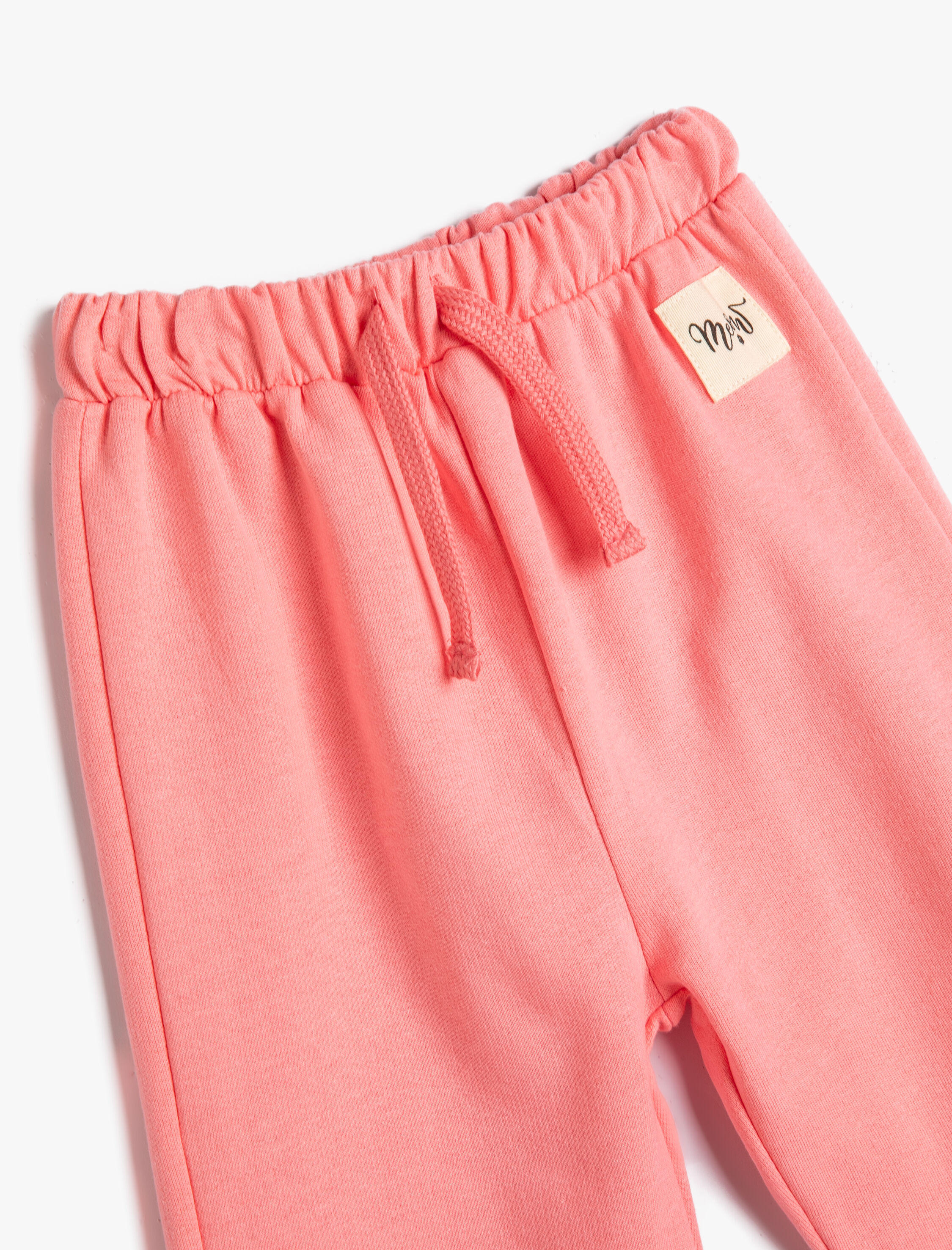  Kız Bebek Basic Jogger Eşofman Altı Aplike Detaylı Beli Bağlamalı Pamuklu