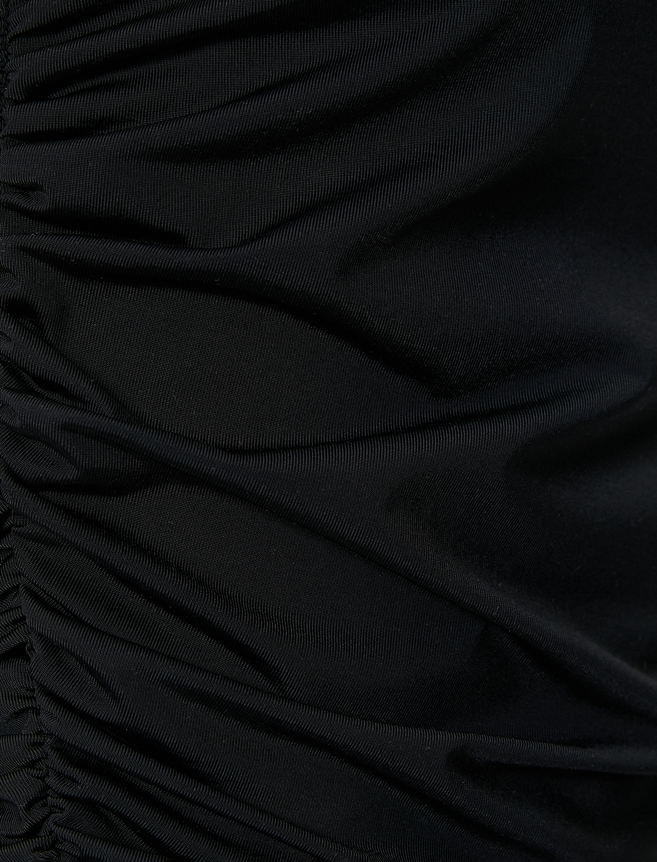 Tek Omuz Body Asimetrik Kesim Drape Detaylı Uzun Kollu