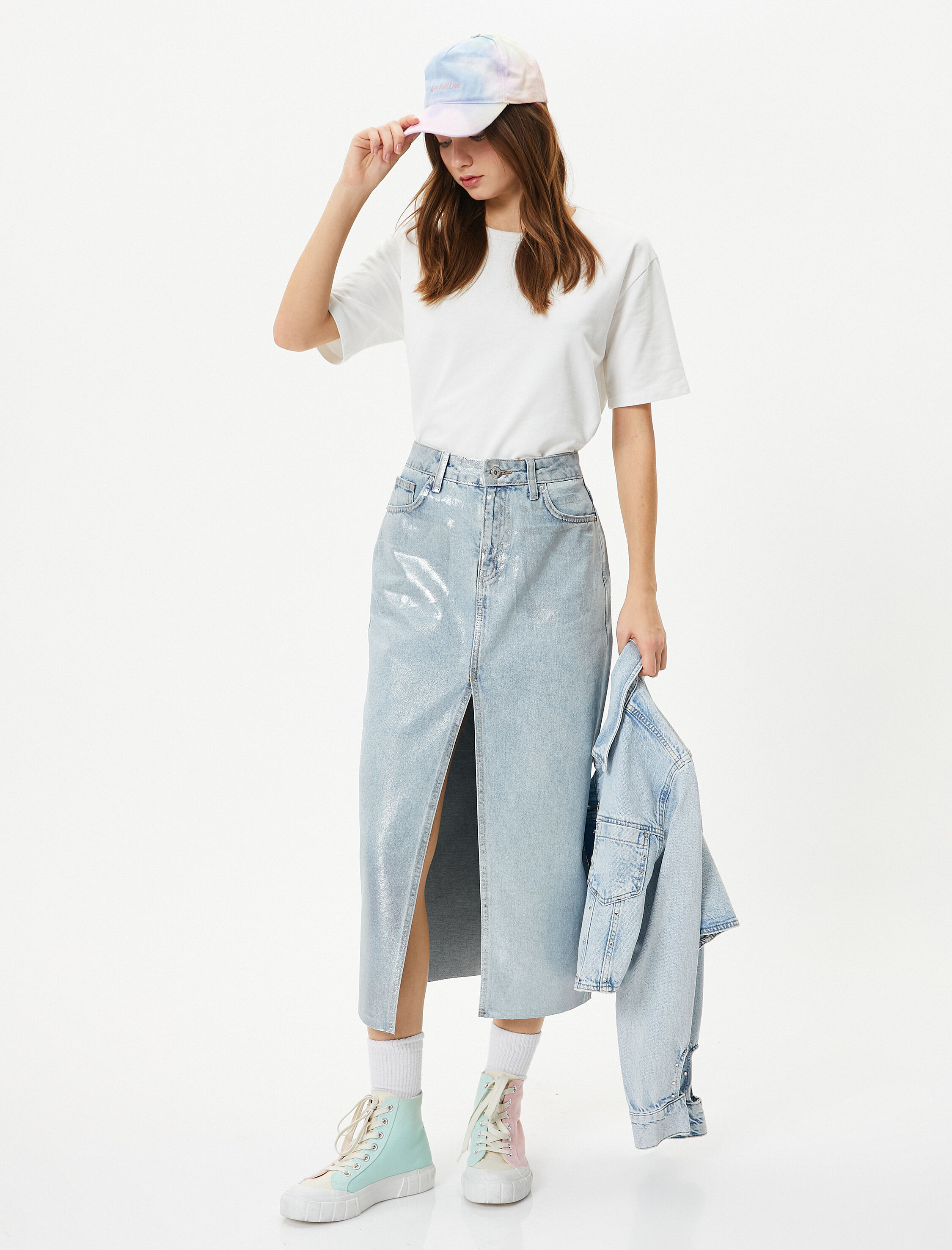 Basic Tişört Bisiklet Yaka Kısa Kollu Pamuk Karışımlı