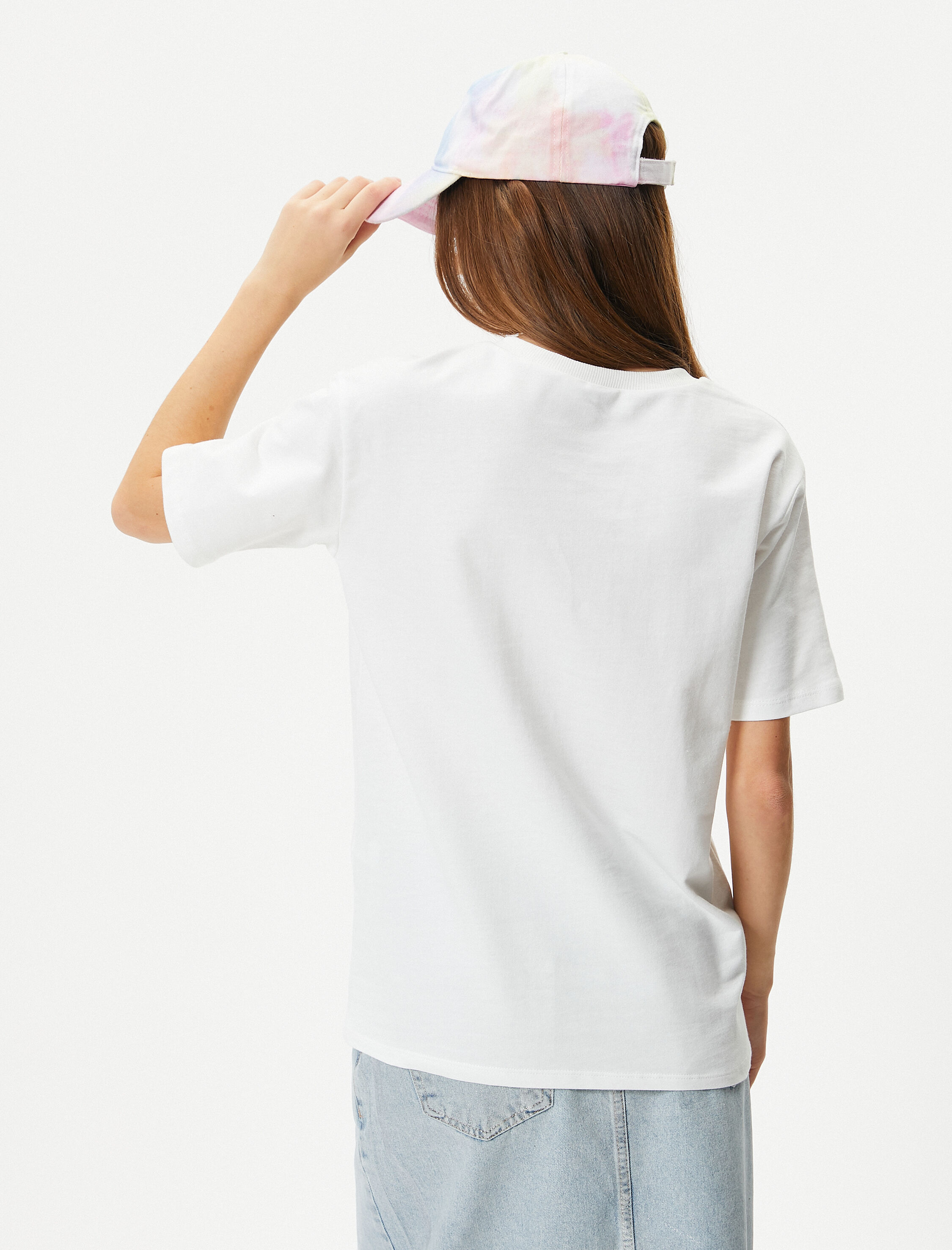 Basic Tişört Bisiklet Yaka Kısa Kollu Pamuk Karışımlı