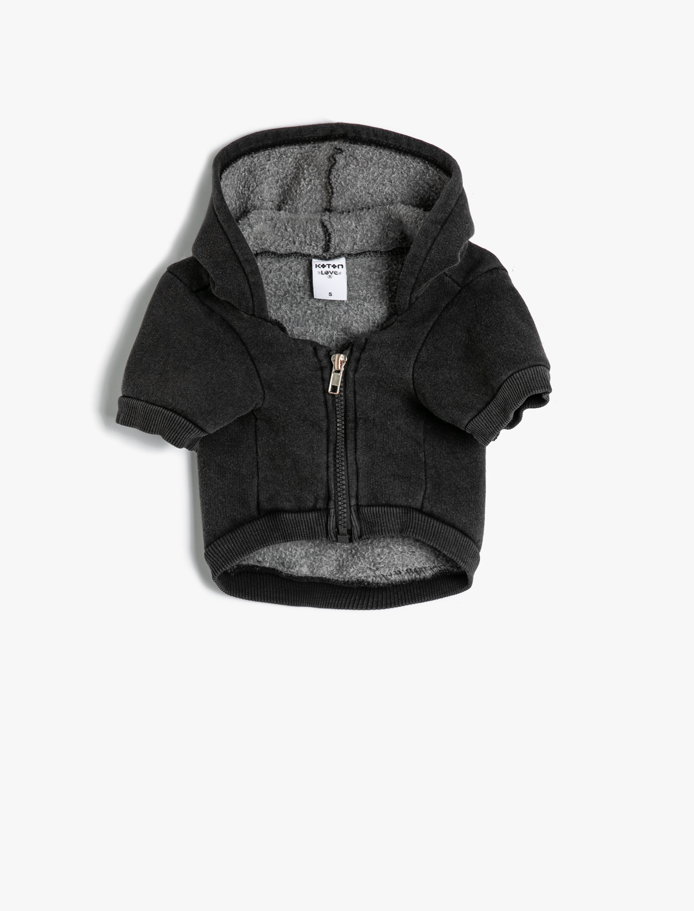 Koton Kadın Kapüşonlu Köpek Sweatshirt Fermuarlı İçi Peluş Antibakteriyel