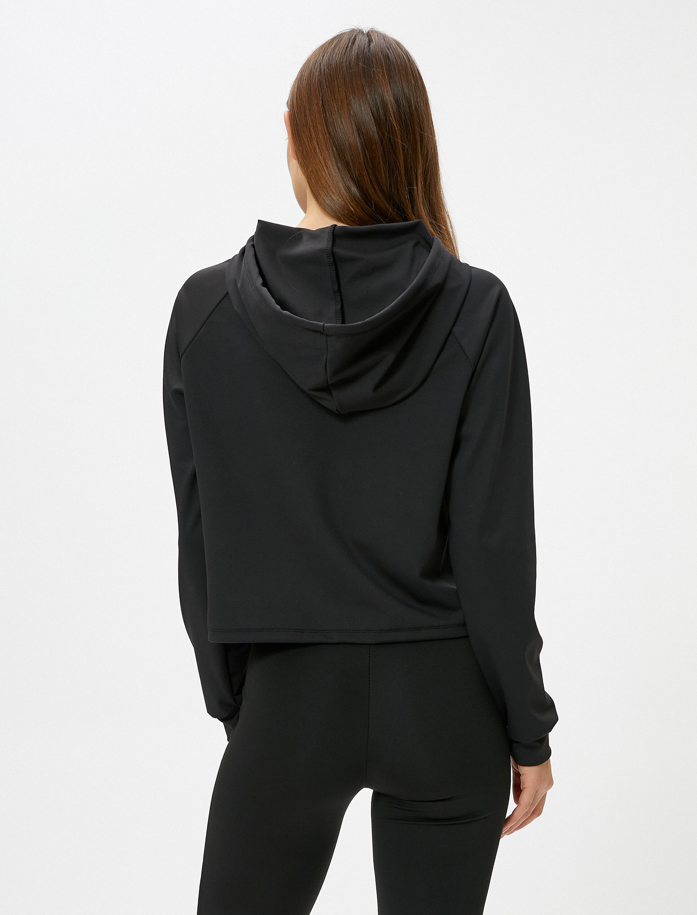   Kapşonlu Spor Sweatshirt Kanguru Cepli Rahat Kalıp Beli Lastikli Stoper Detaylı