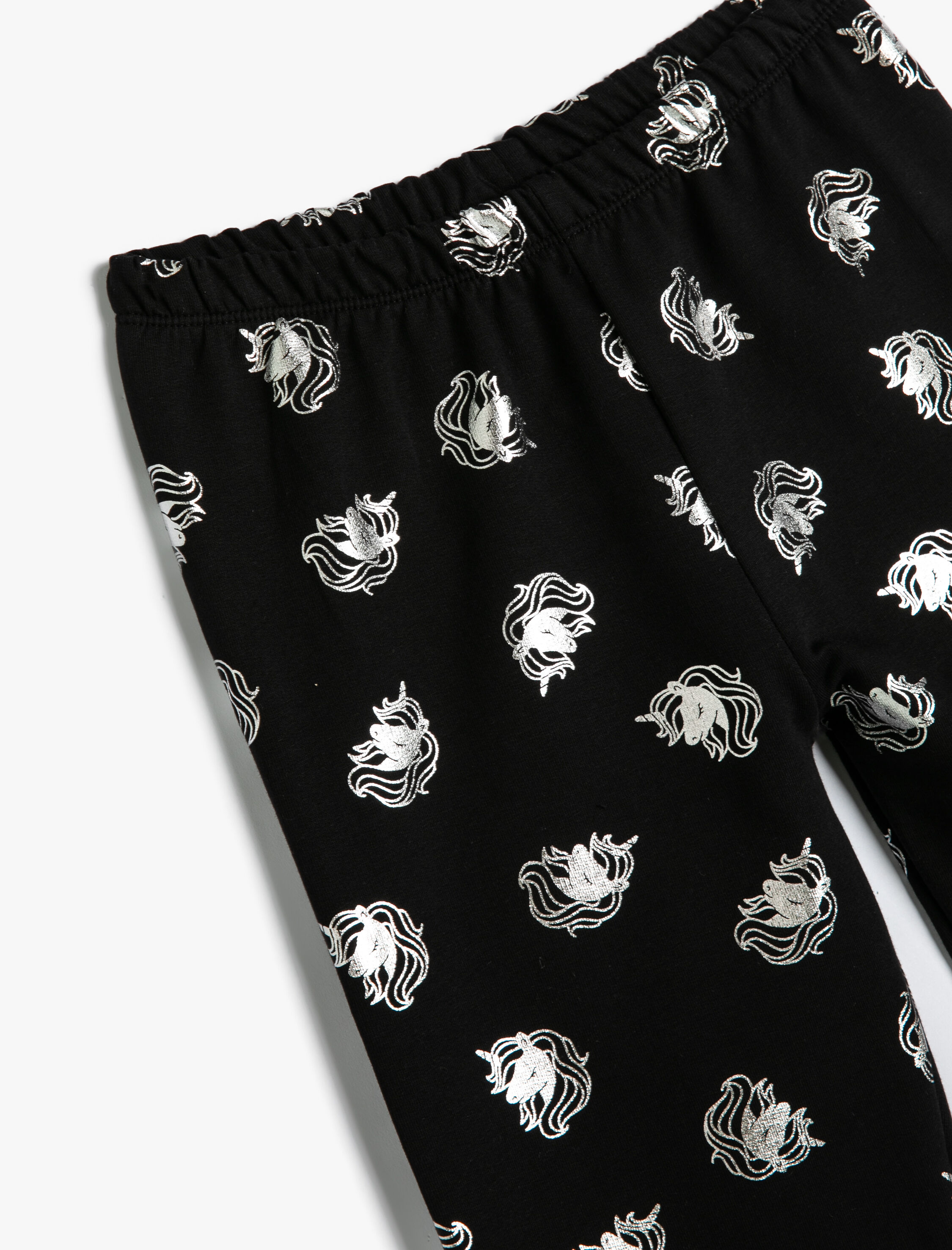 Kız Çocuk Unicorn Tayt Beli Lastikli Pamuklu