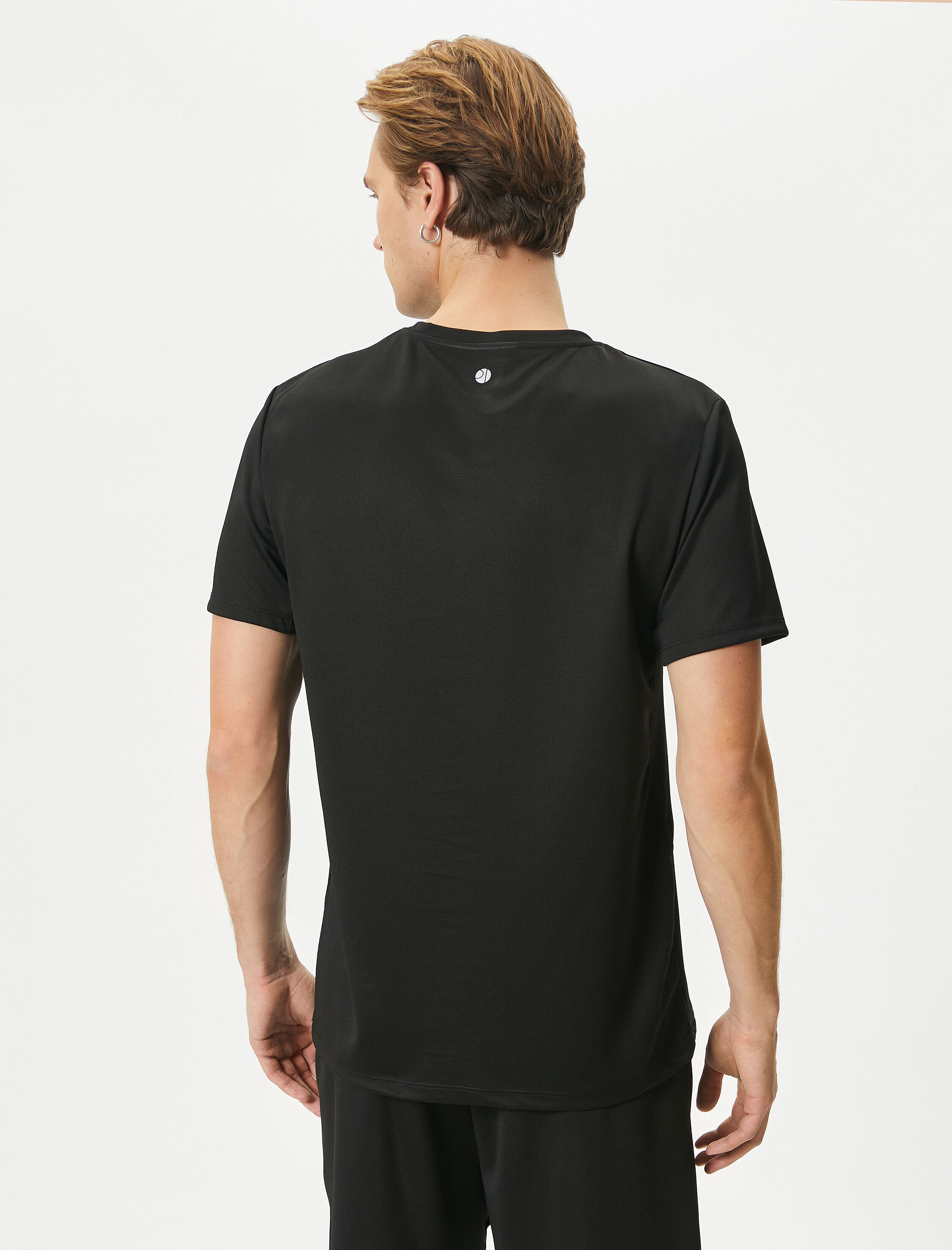   Spor Tişört Slogan Baskılı Bisiklet Yaka Kısa Kollu