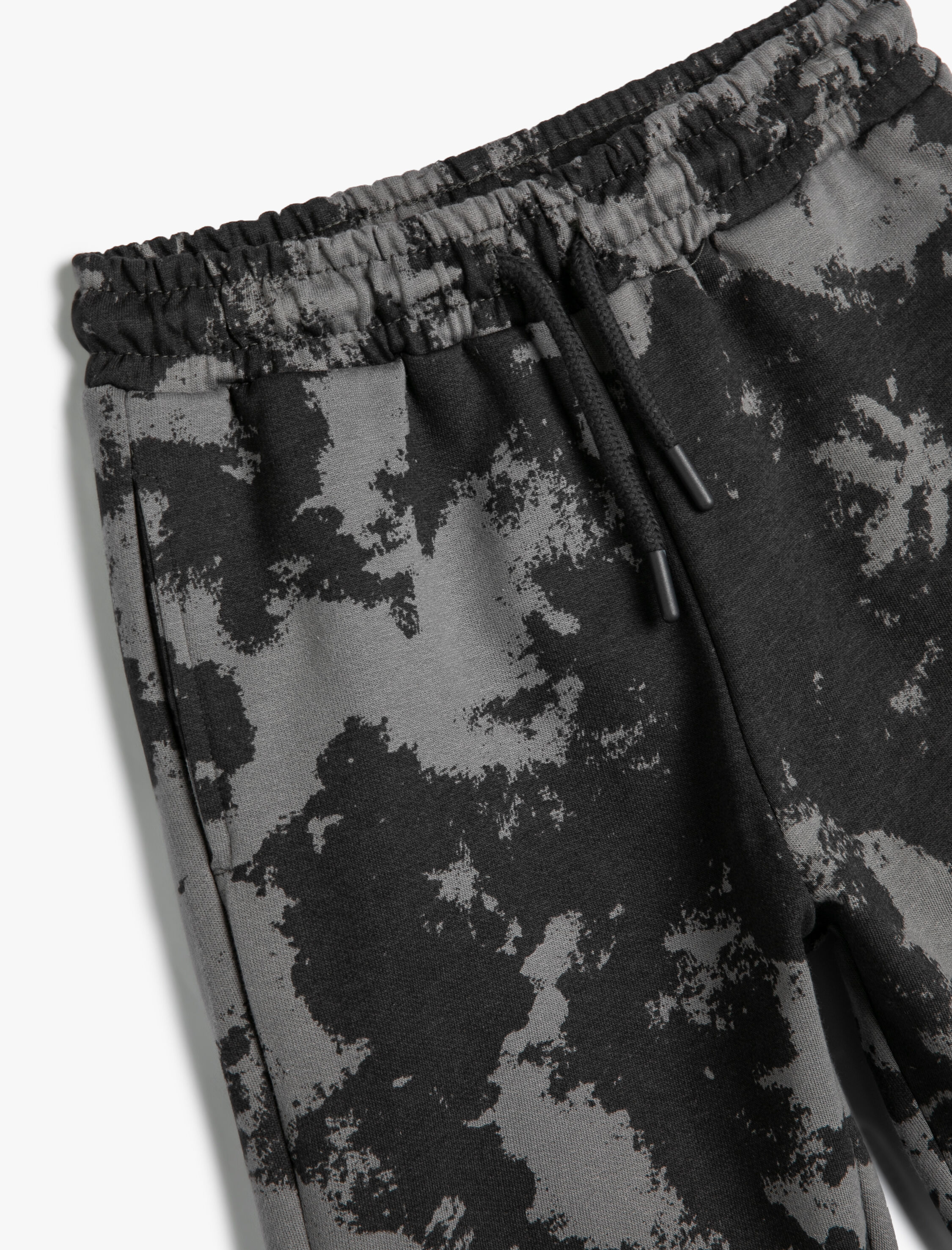 Erkek Çocuk Jogger Eşofman Altı Batik Desenli Beli Bağlamalı Pamuklu Şardonlu