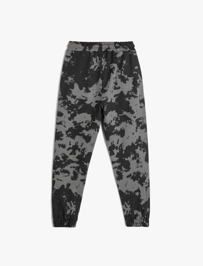 Erkek Çocuk Jogger Eşofman Altı Batik Desenli Beli Bağlamalı Pamuklu Şardonlu