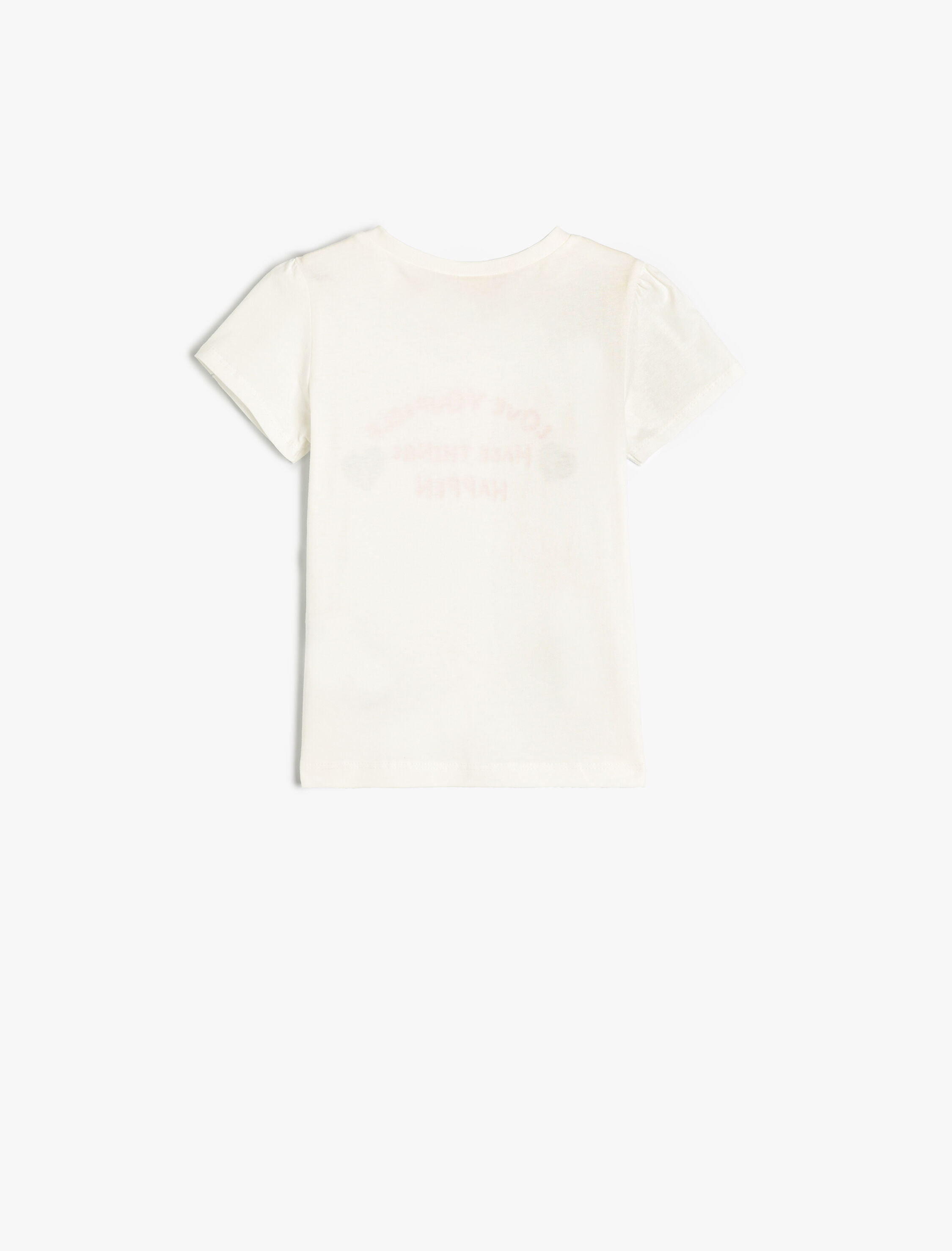  Kız Bebek Tişört Kısa Kollu Bisiklet Yaka Slogan Baskılı Pamuklu