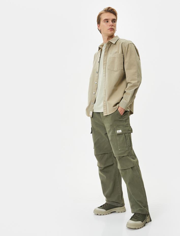  Paraşüt Pantolon Kargo Cepli Beli Bağcıklı Stoperli