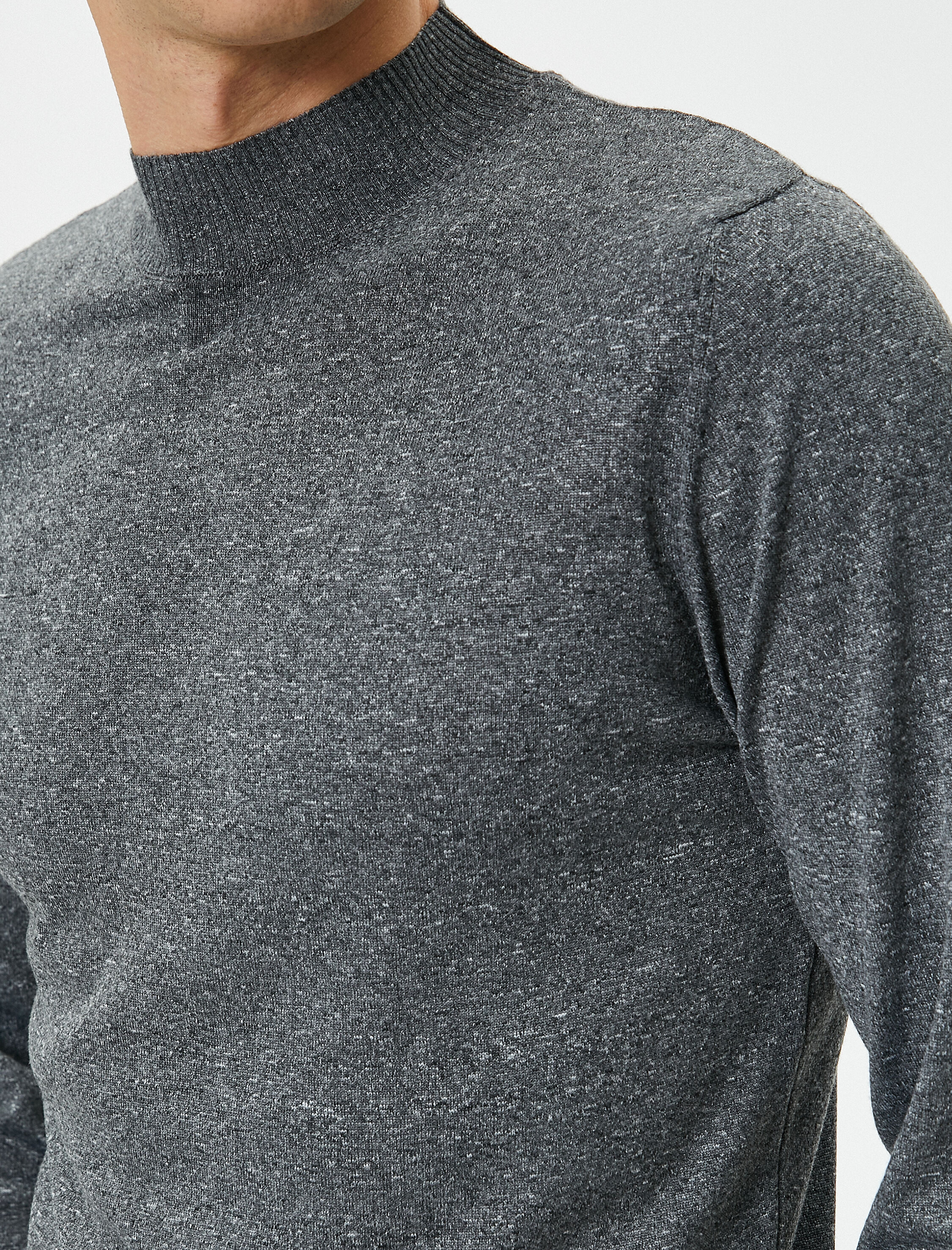   Yarım Balıkçı Yaka Kazak Slim Fit Kırçıllı