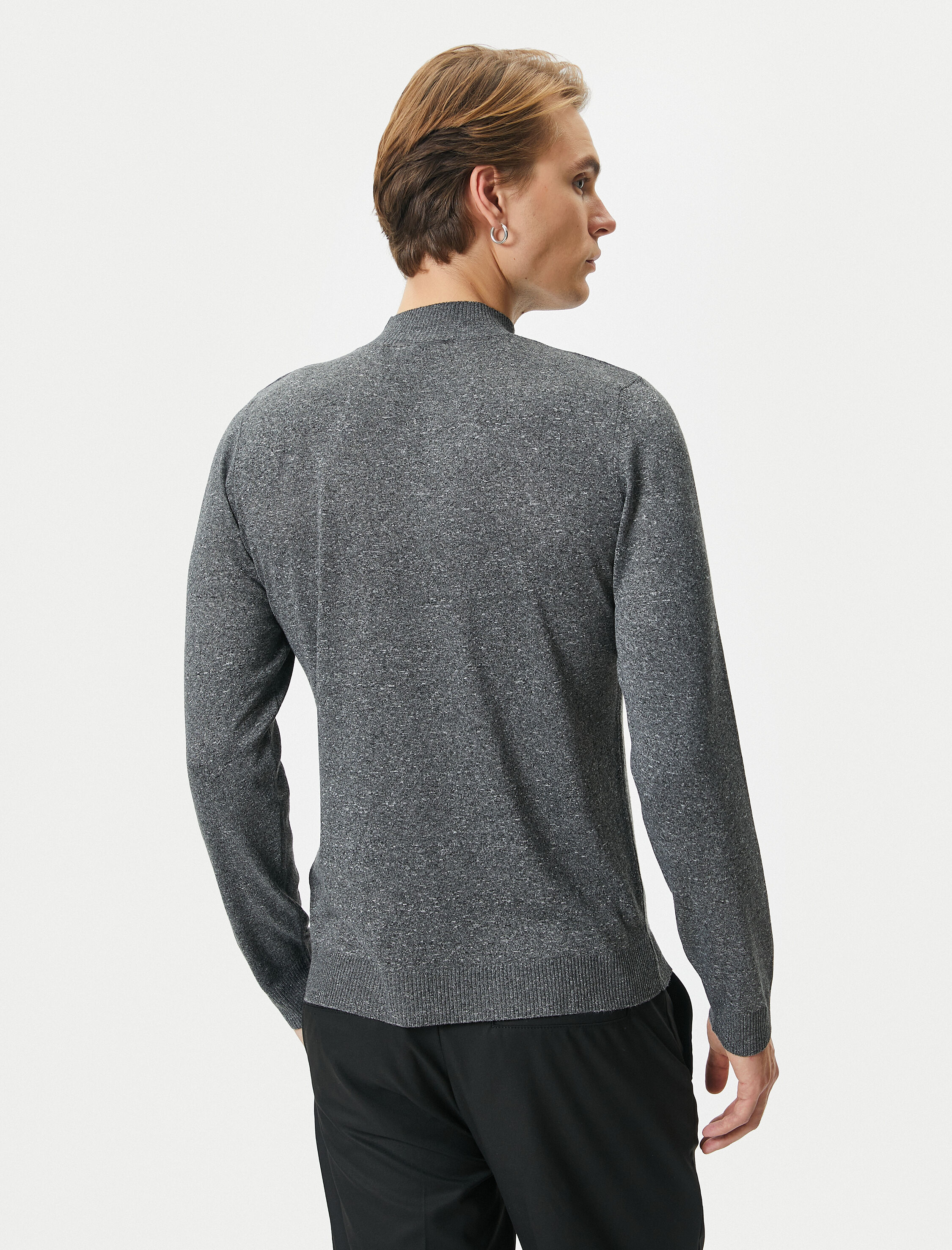   Yarım Balıkçı Yaka Kazak Slim Fit Kırçıllı