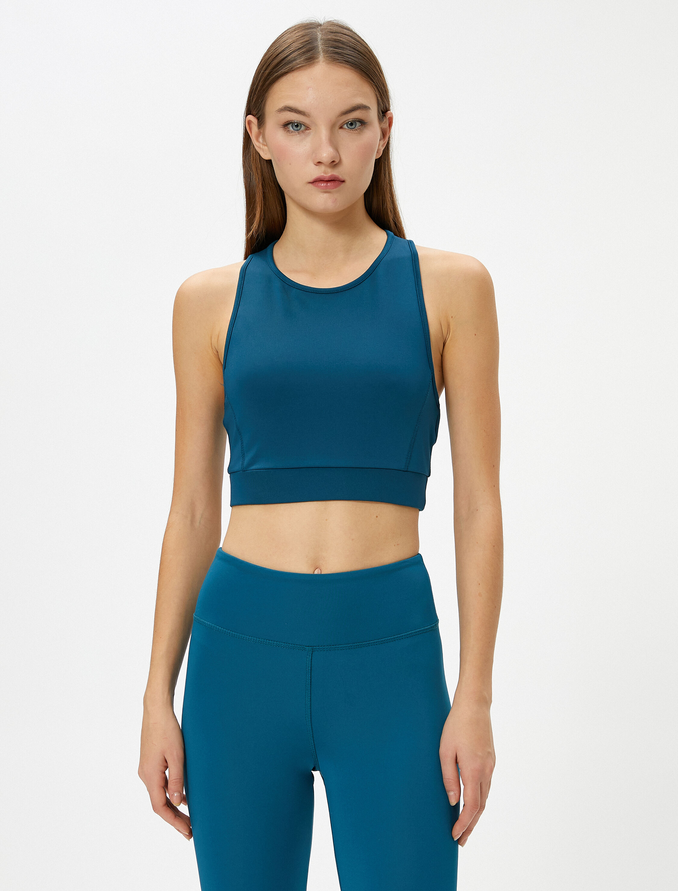   Sporcu Sütyeni U Yaka Arkası Pencere Detaylı Slim Fit